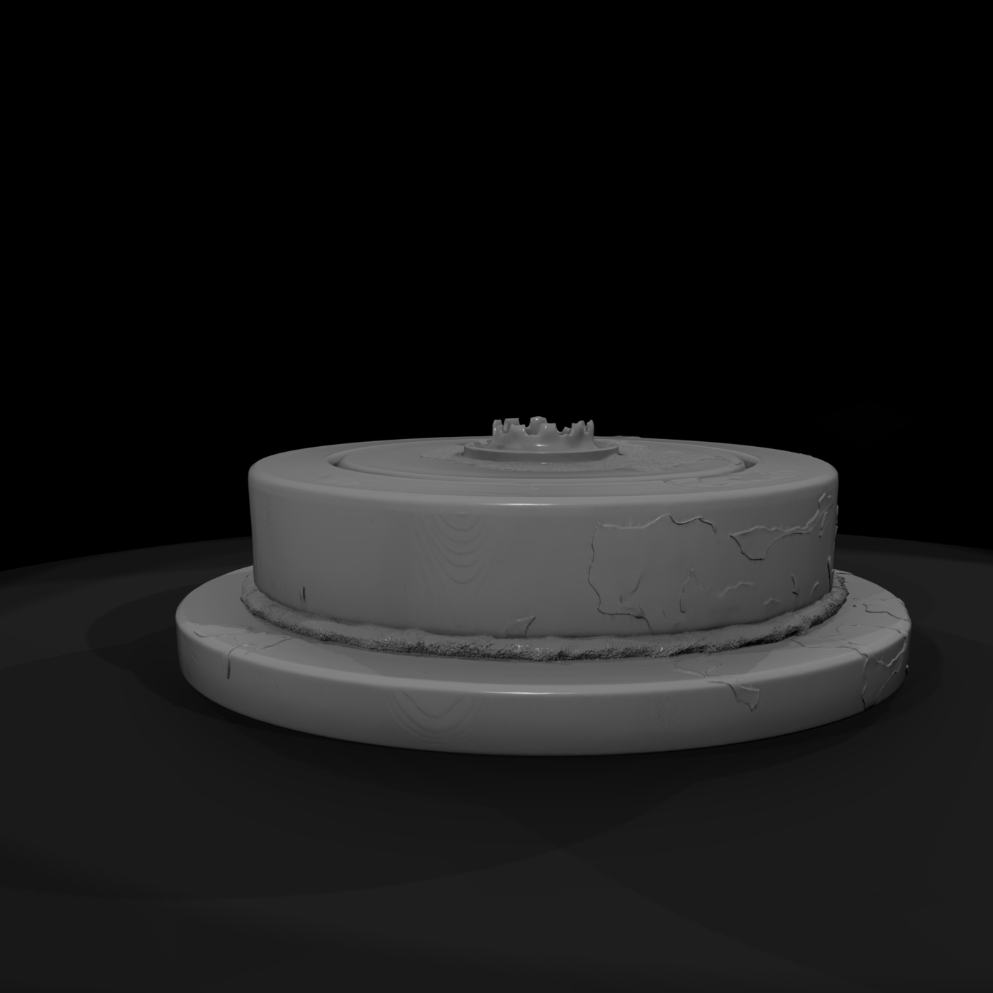 Weathered Round Stone Pedestal — Small Display Plinth