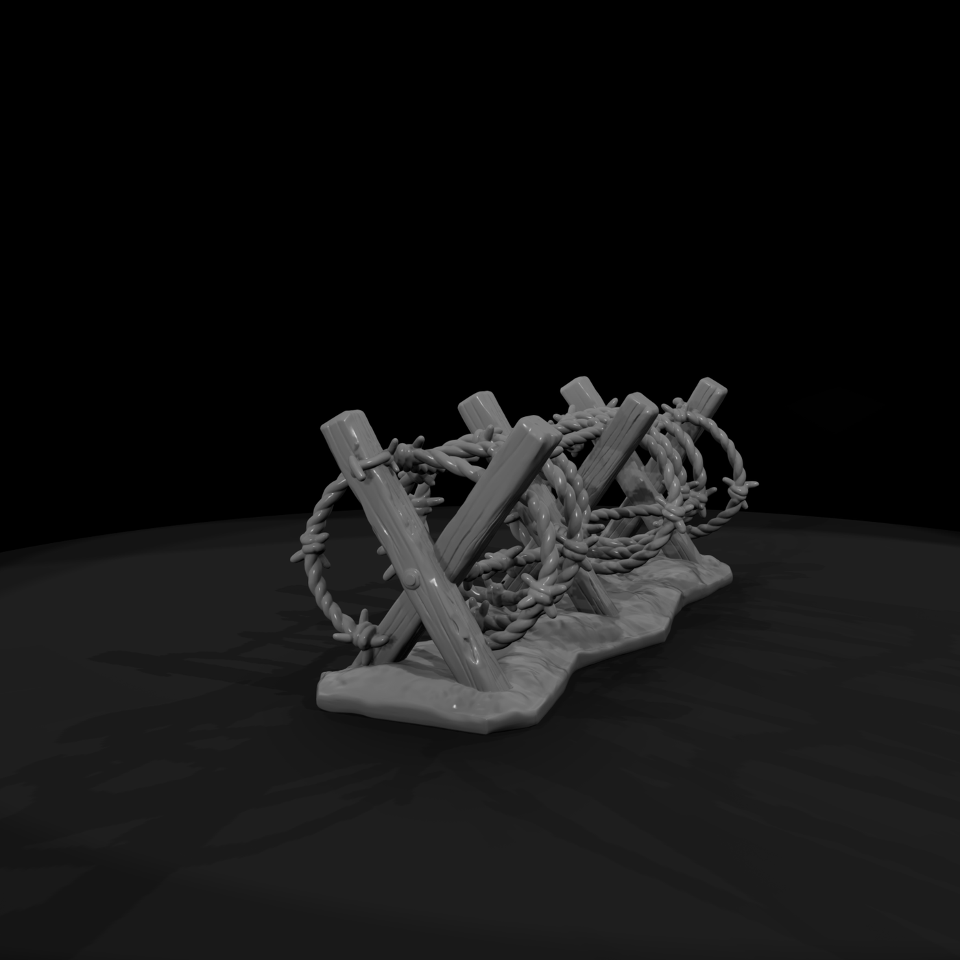 Thick Barbed Wire Post Set