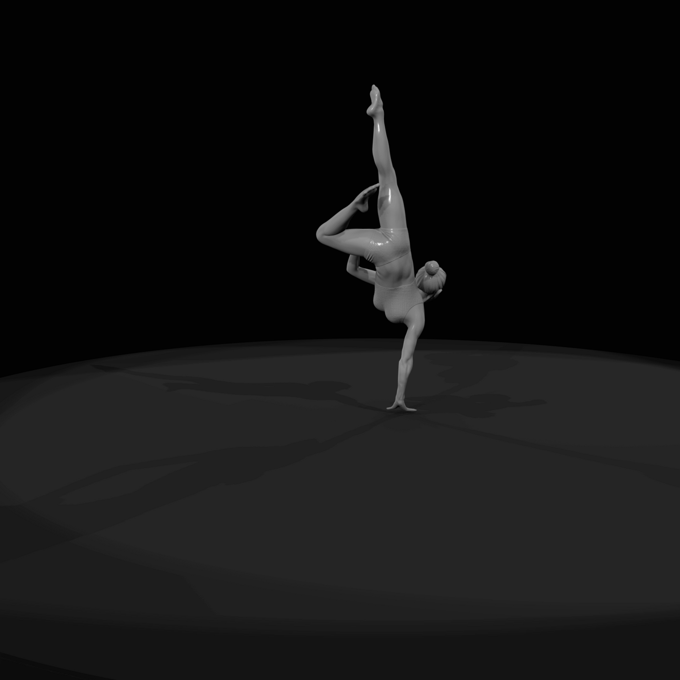 Acrobatic Dancer in Inverted Split
