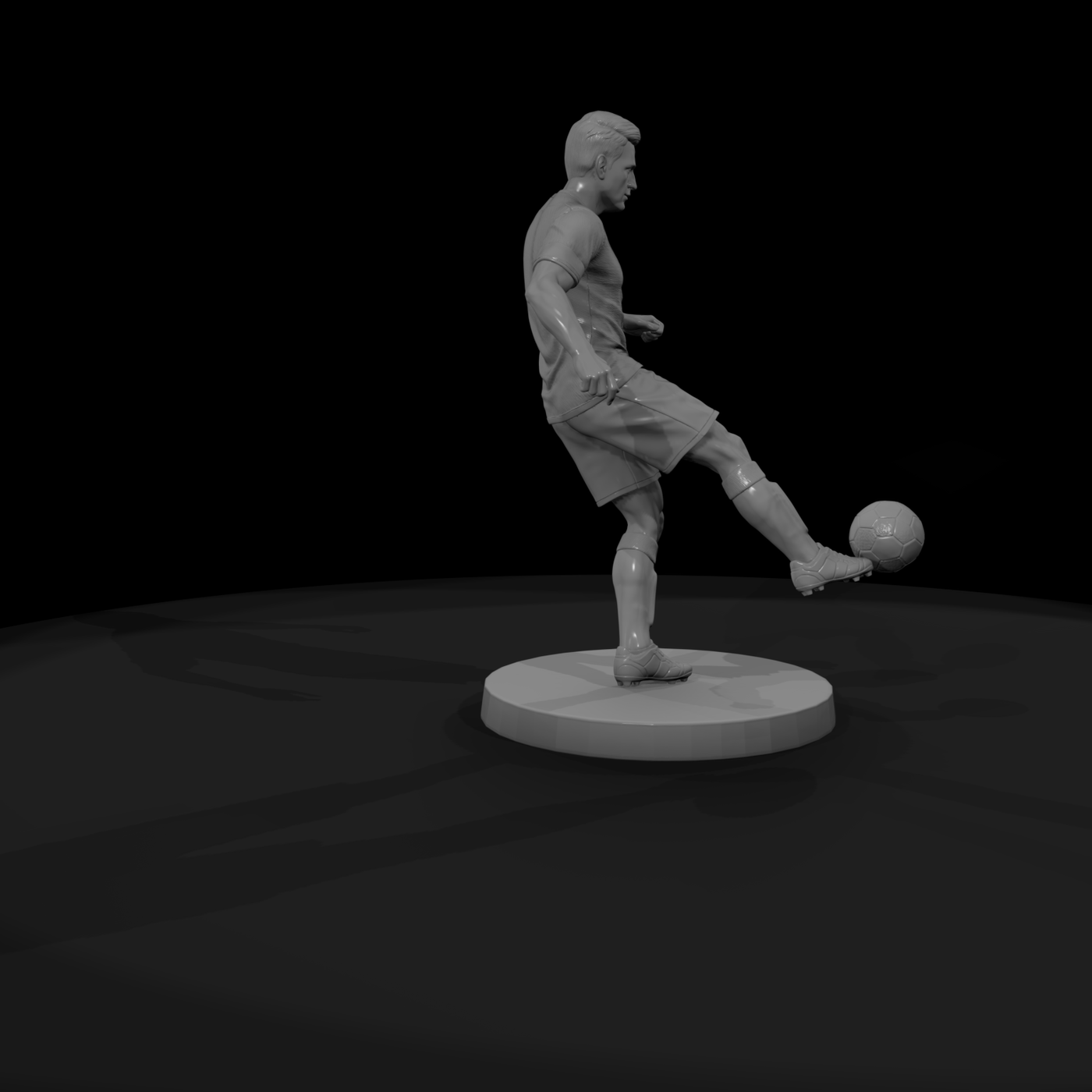 Soccer Midfielder with Ball