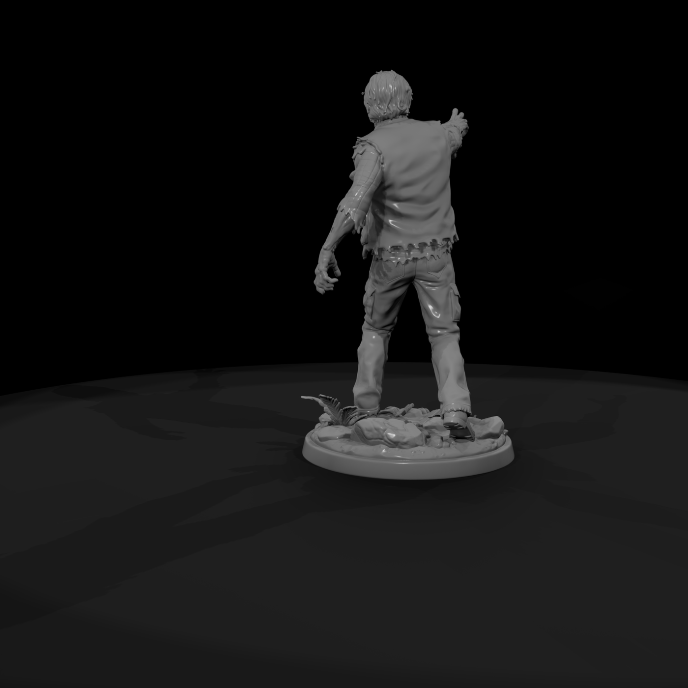 Zombified Hunter in Torn Denim Vest