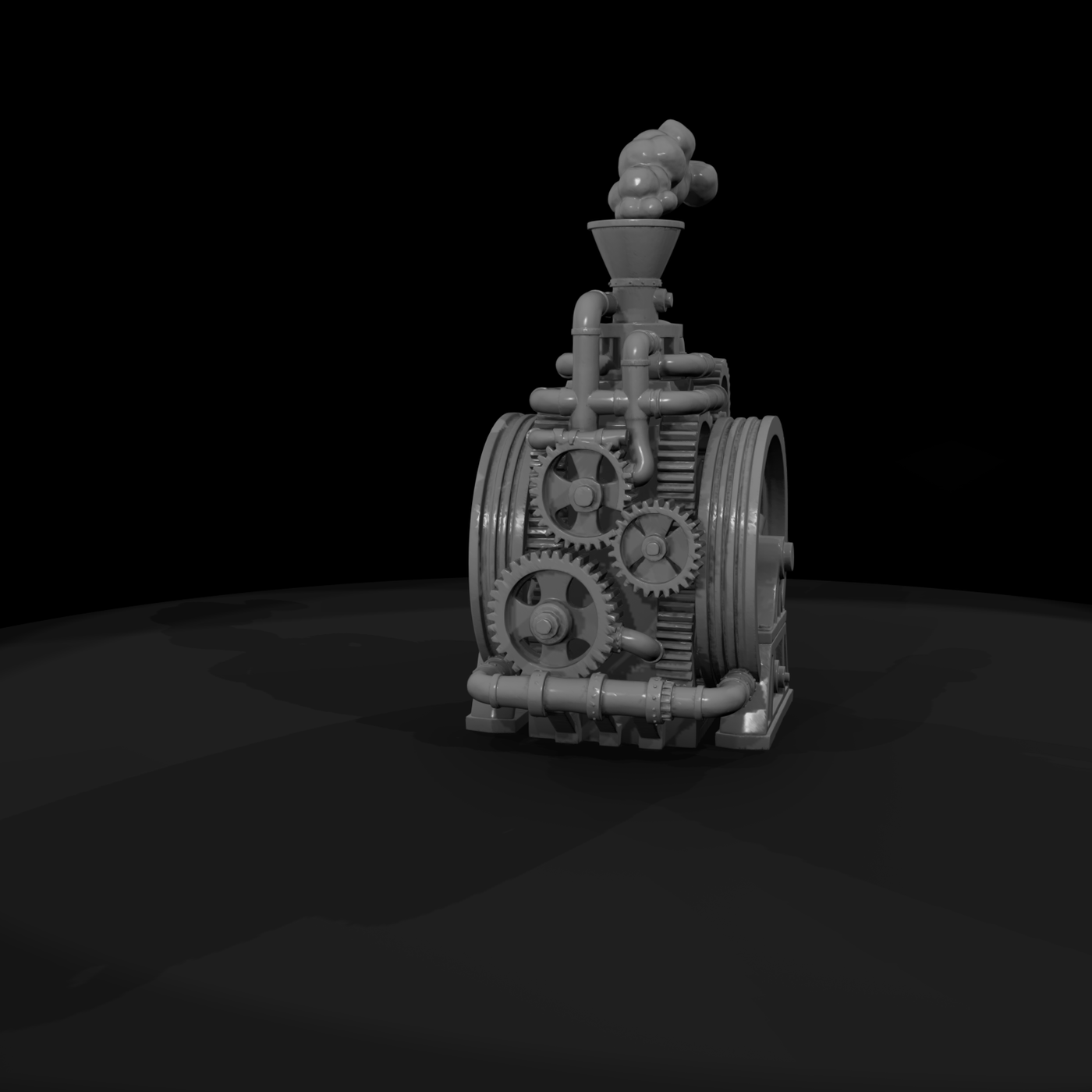 Vintage Factory Machine — Industrial Engine