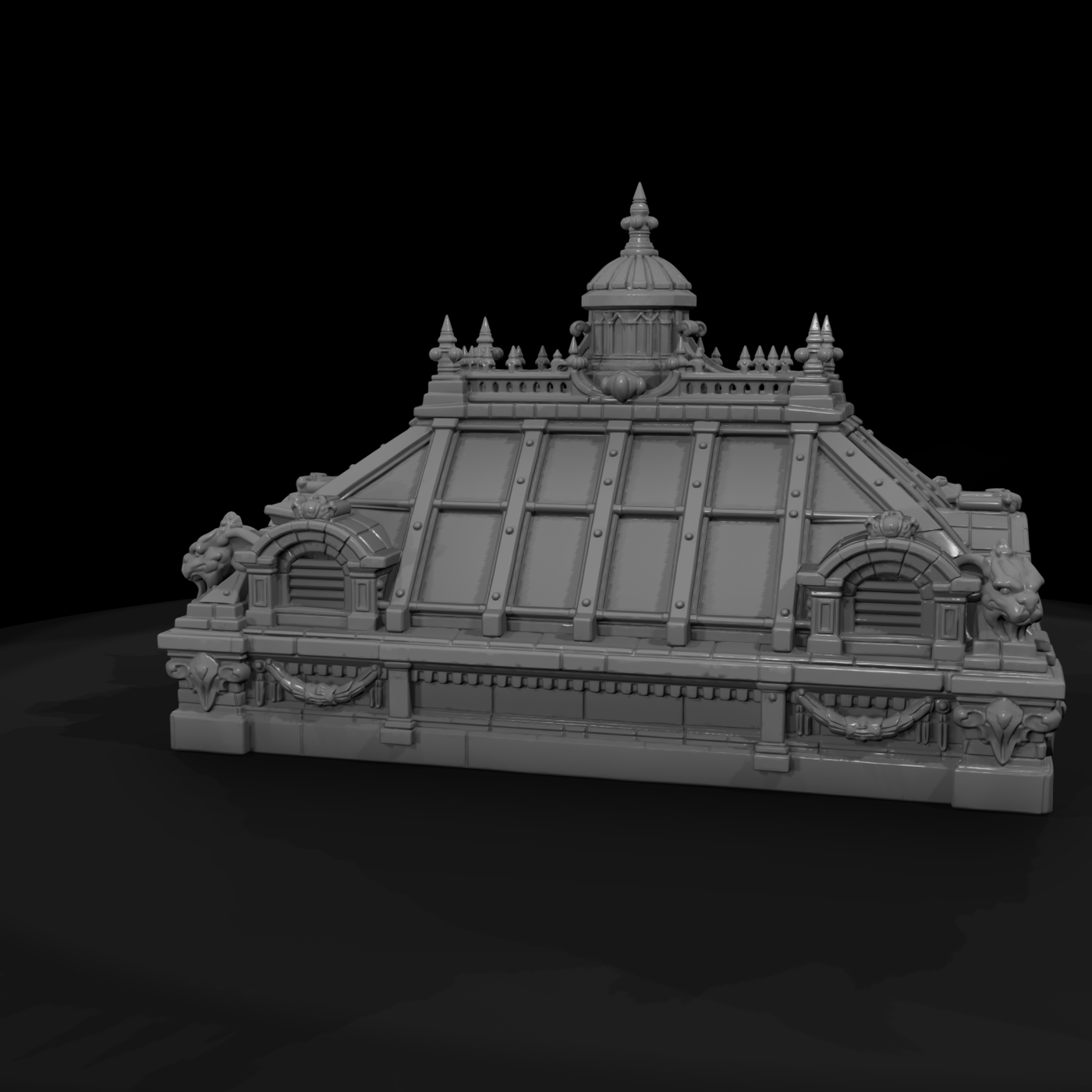 Ornate Skylight Roof Section Cupola and Dormers