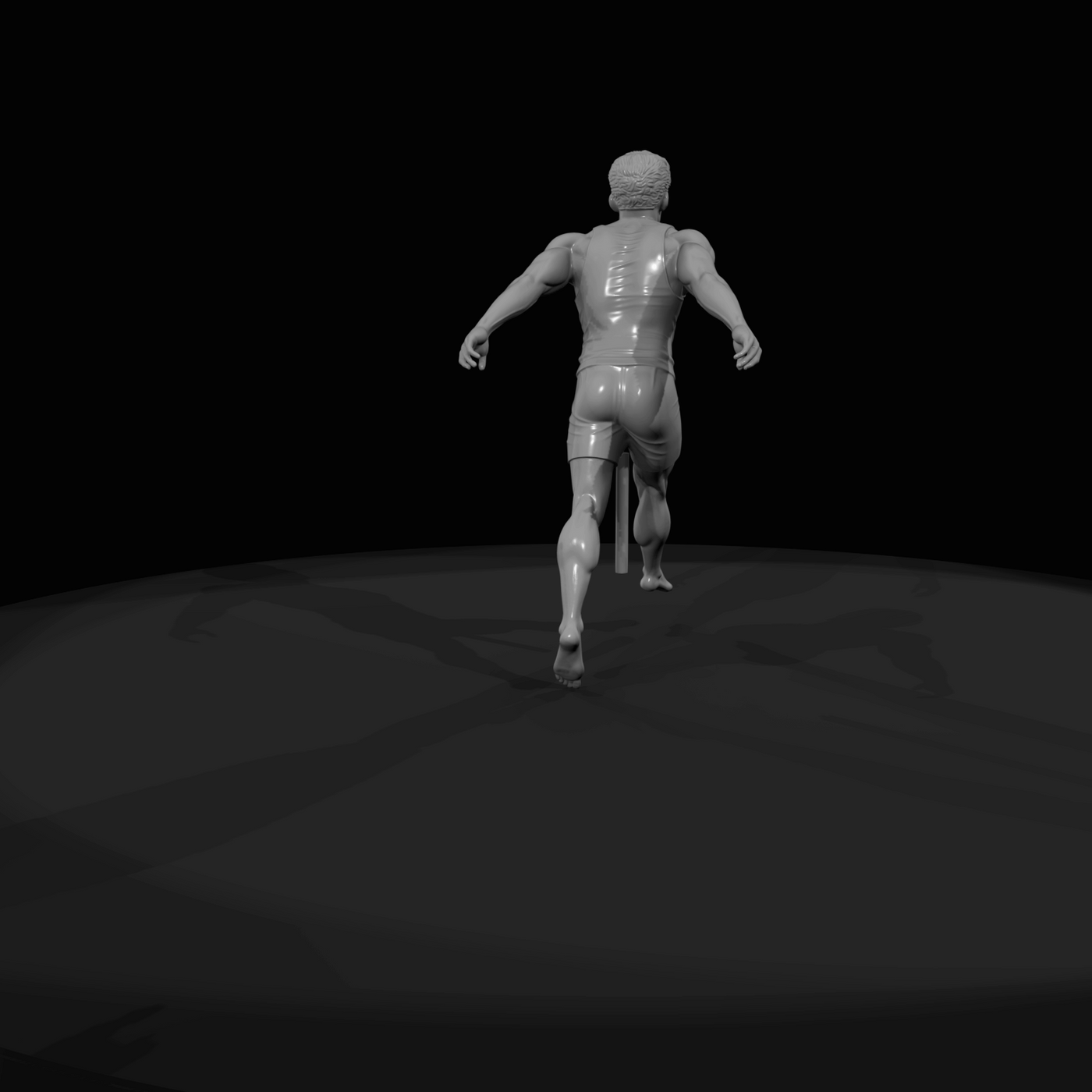 Athlete in Mid-Air Pose