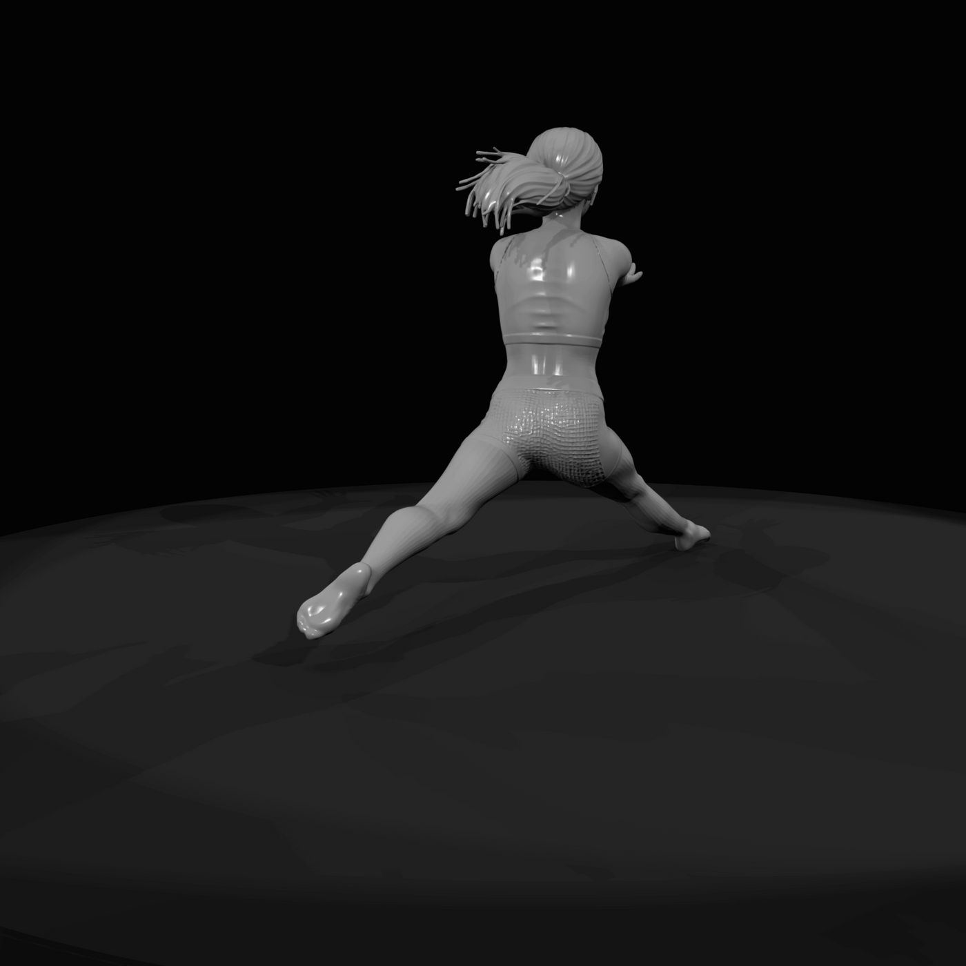 Athletic Woman in Dynamic Fitness Pose