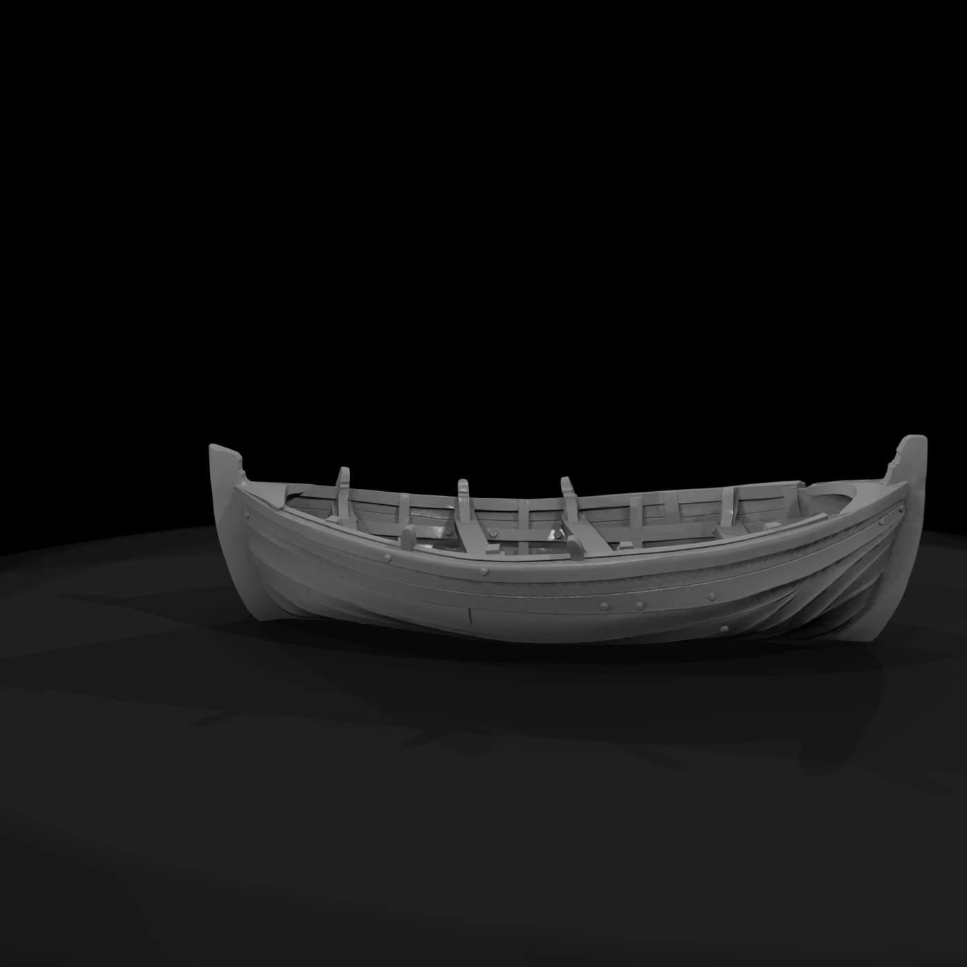 Weathered Viking Rowboat