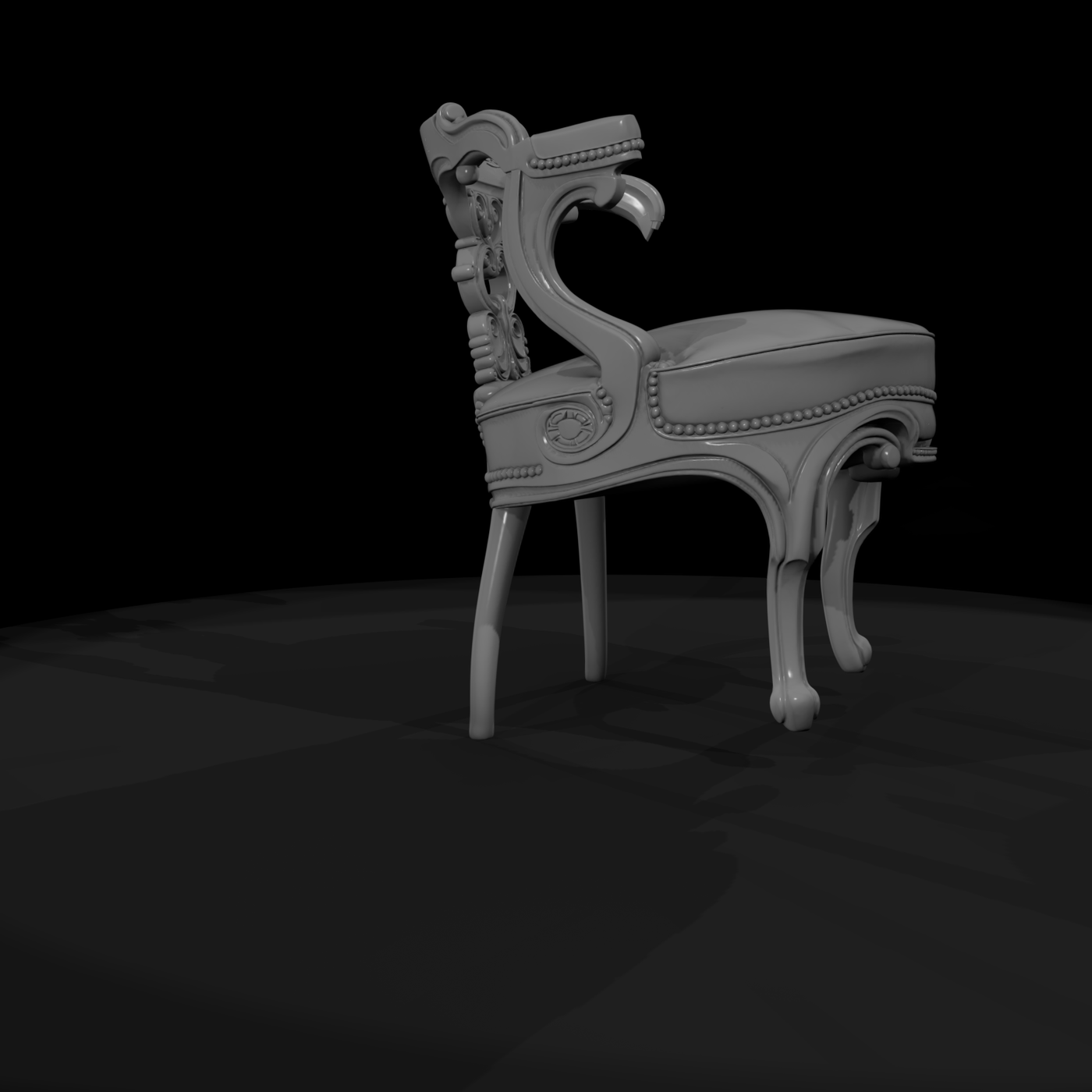 Rococo Vanity Armchair — Ornate Dressing Chair