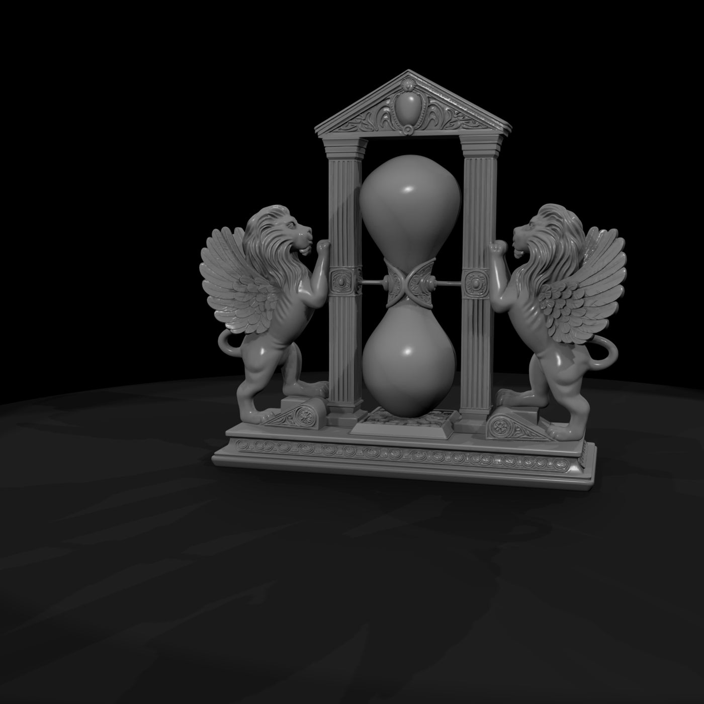 neoclassical-winged-lion-hourglass-miniature-3d-printable-203563