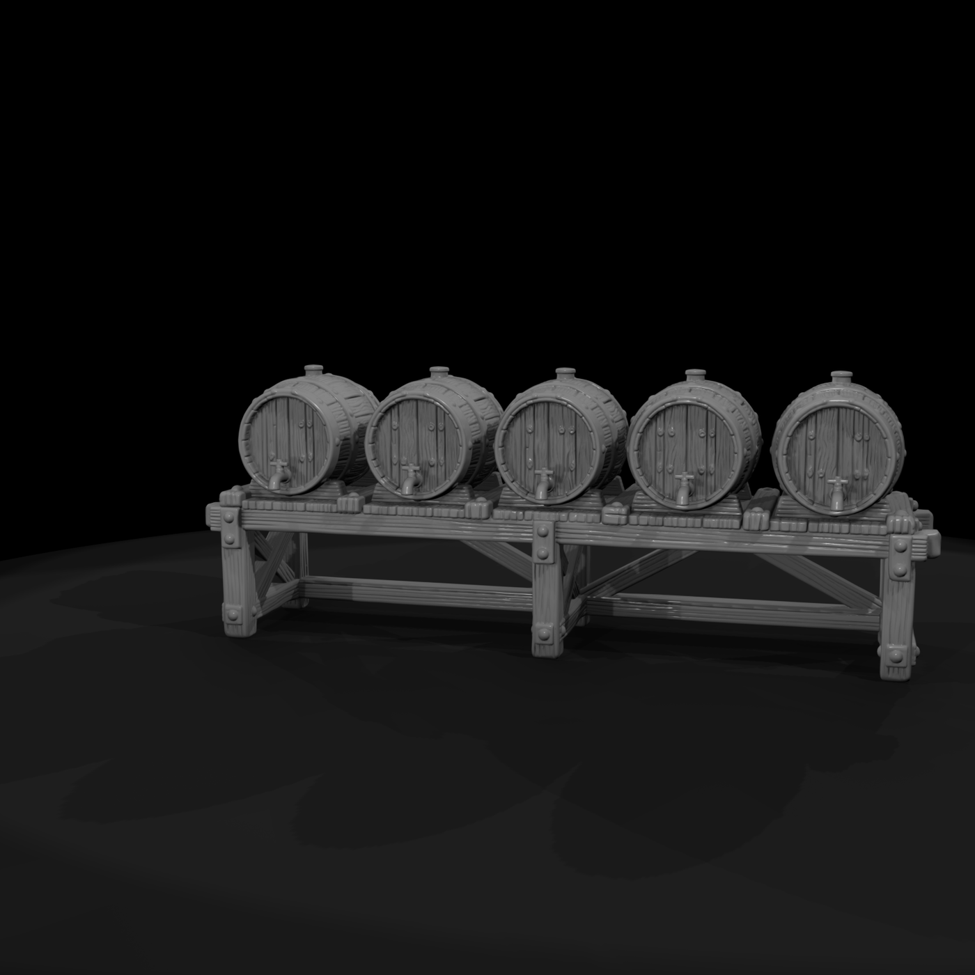 Mil 078 Wild West Fort Water Barrel Row