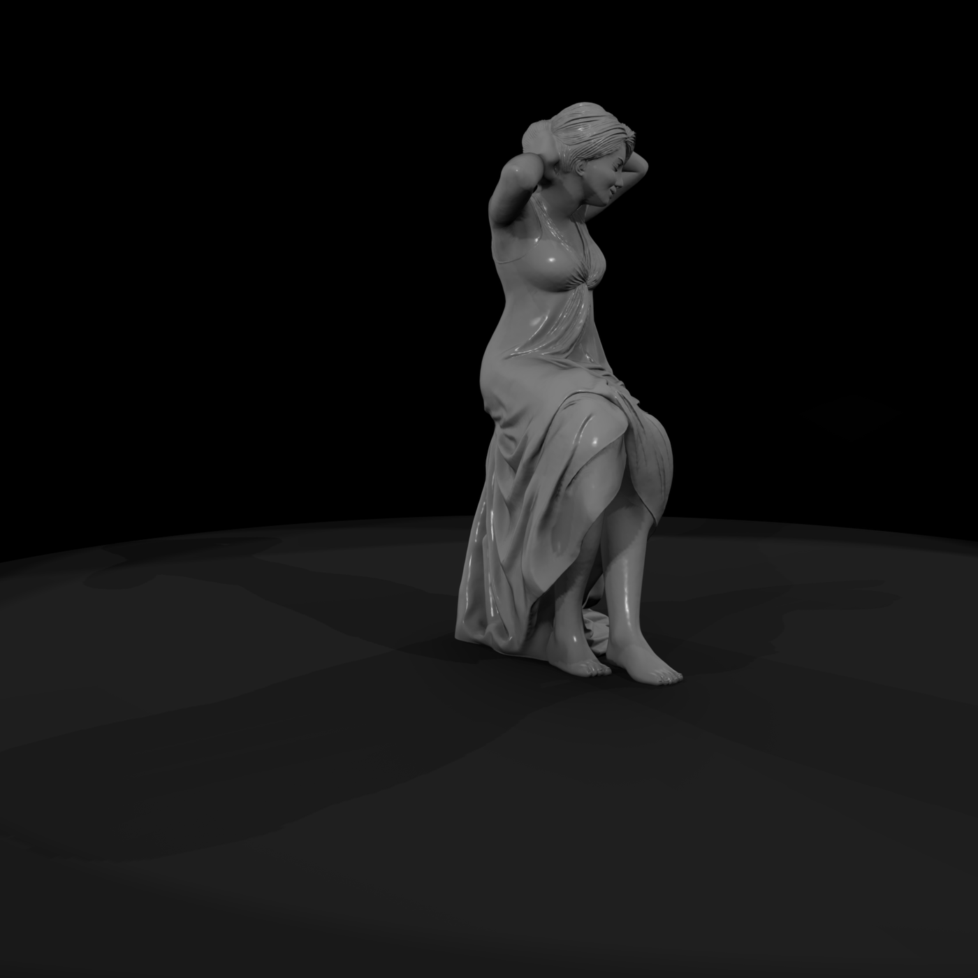 Seated Classical Female Sculpture