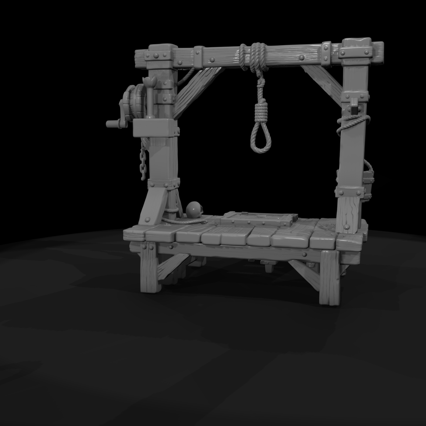 Wooden Gallows with Noose
