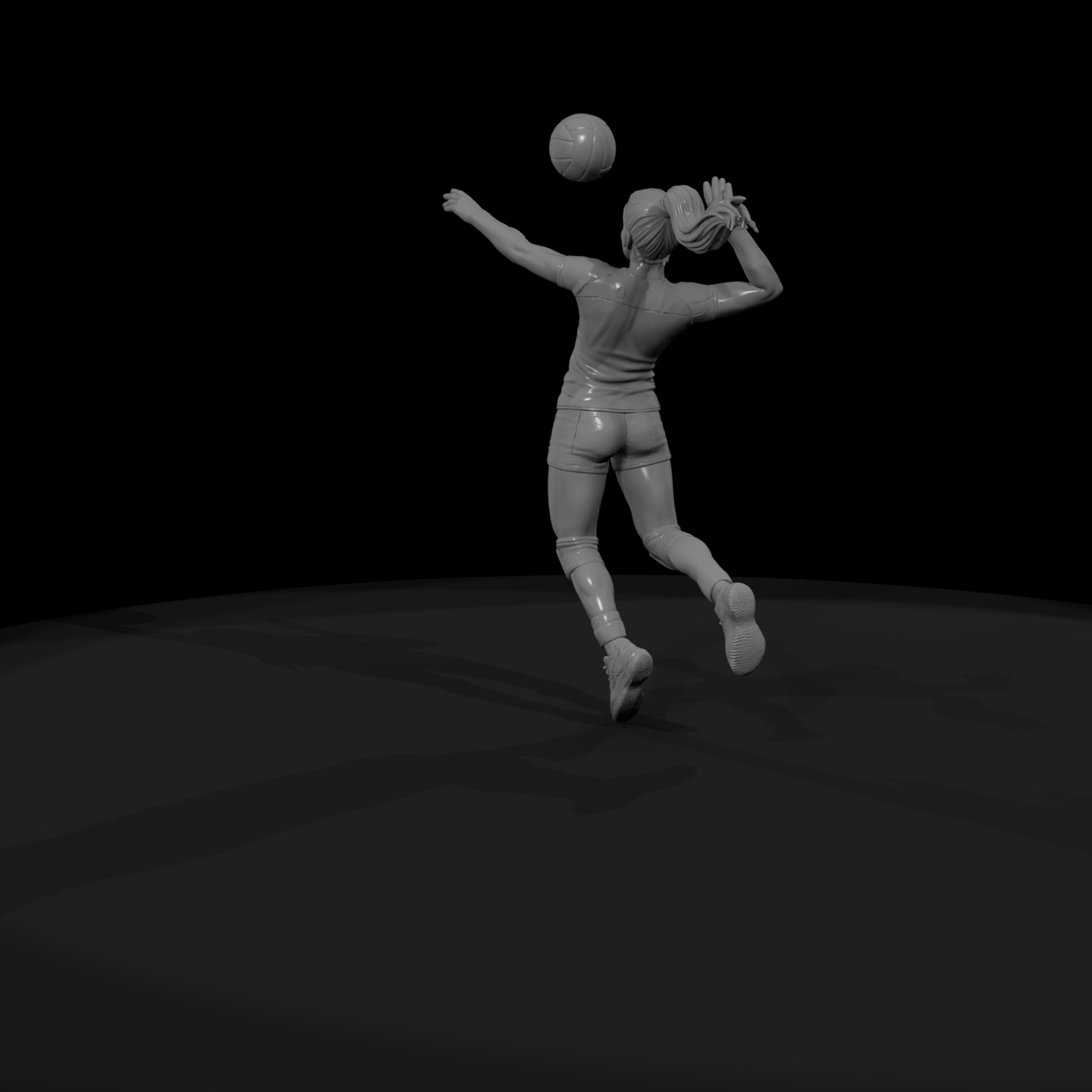 Volleyball Player Spiking