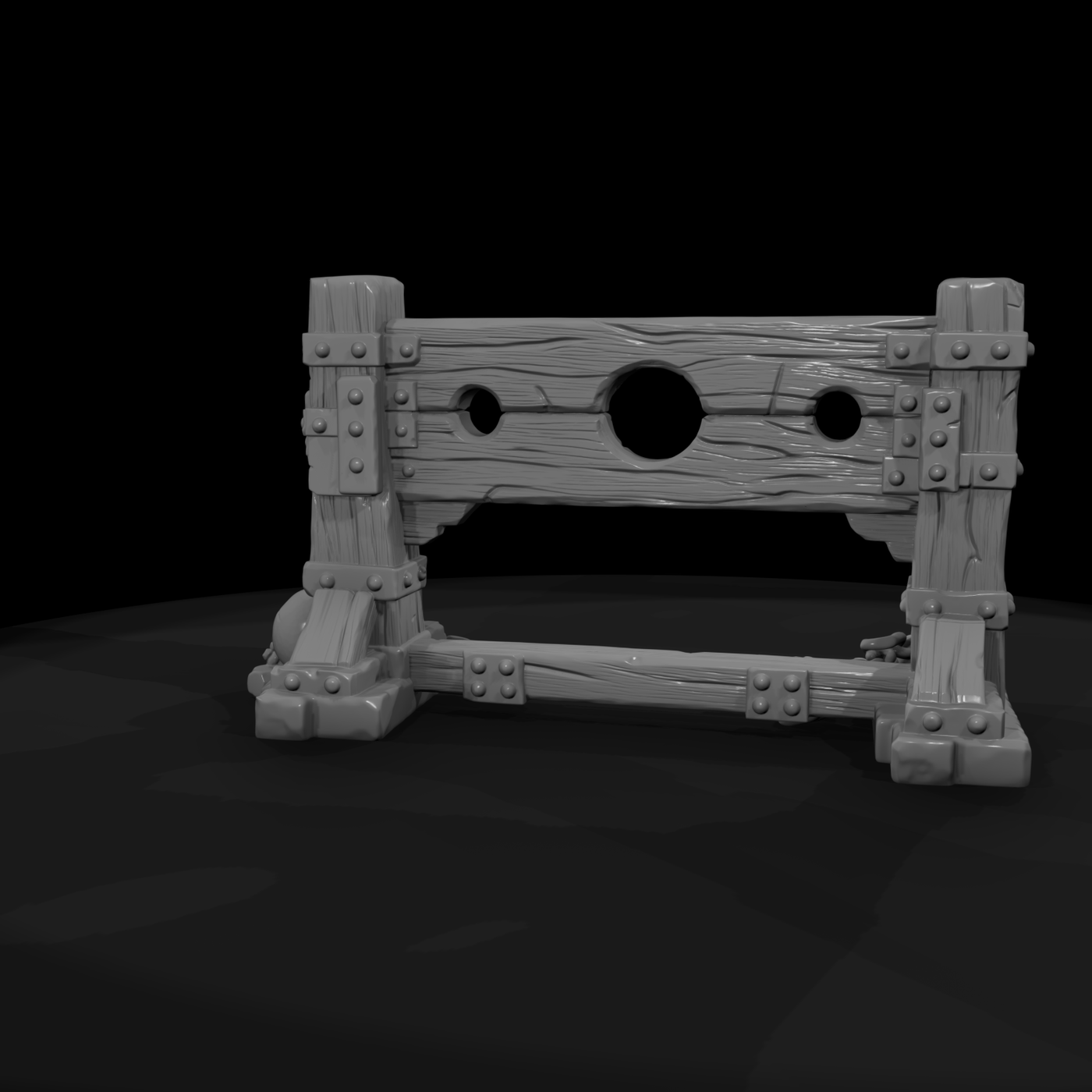Medieval Wooden Pillory Stocks
