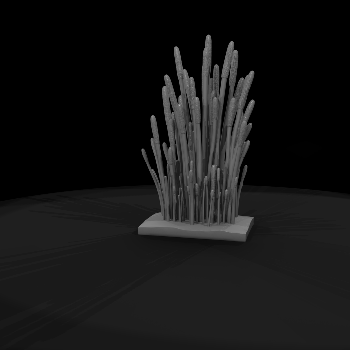 Stylized Cattail Reed Cluster