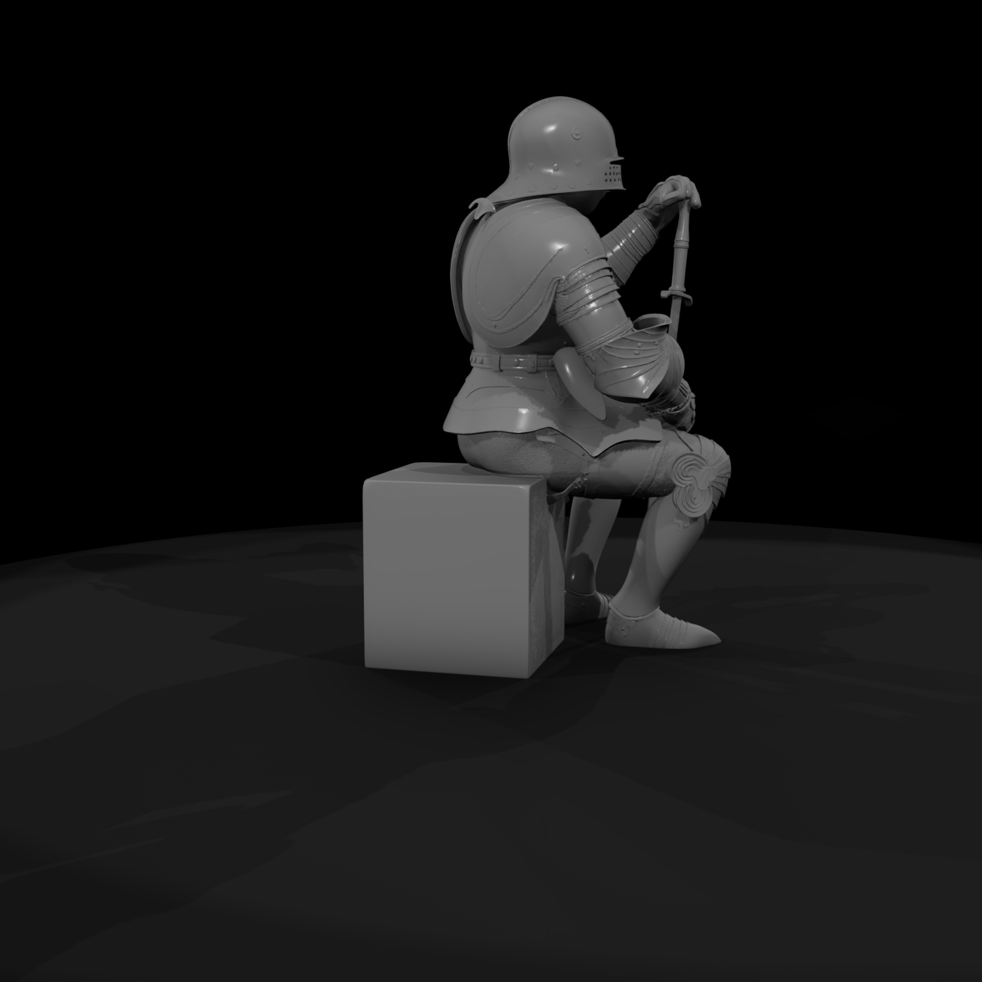 Seated Medieval Knight