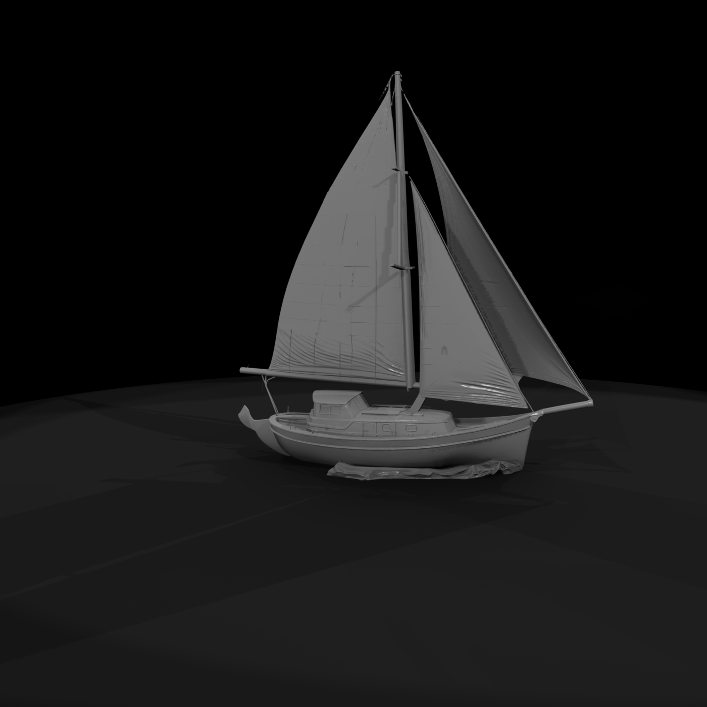 Stylized Sailing Yacht