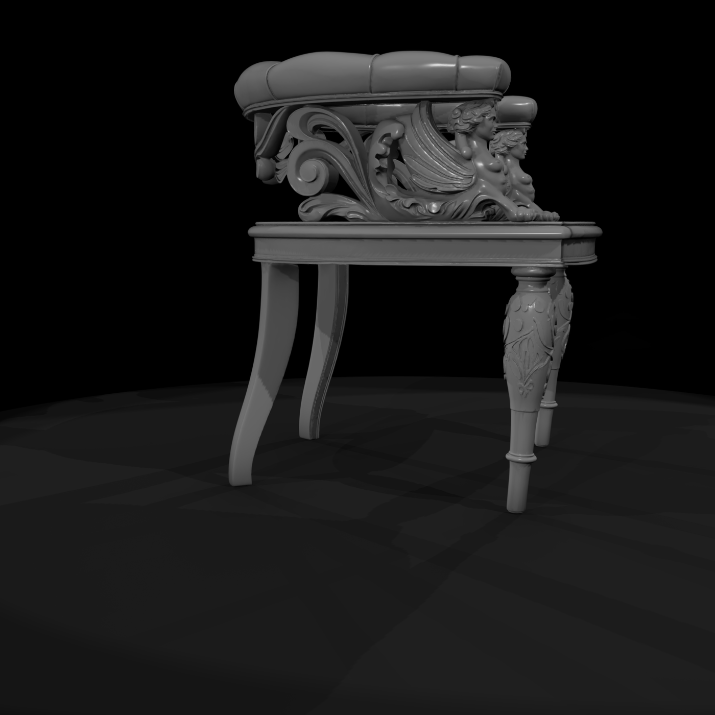 Neoclassical Sphinx Corner Armchair