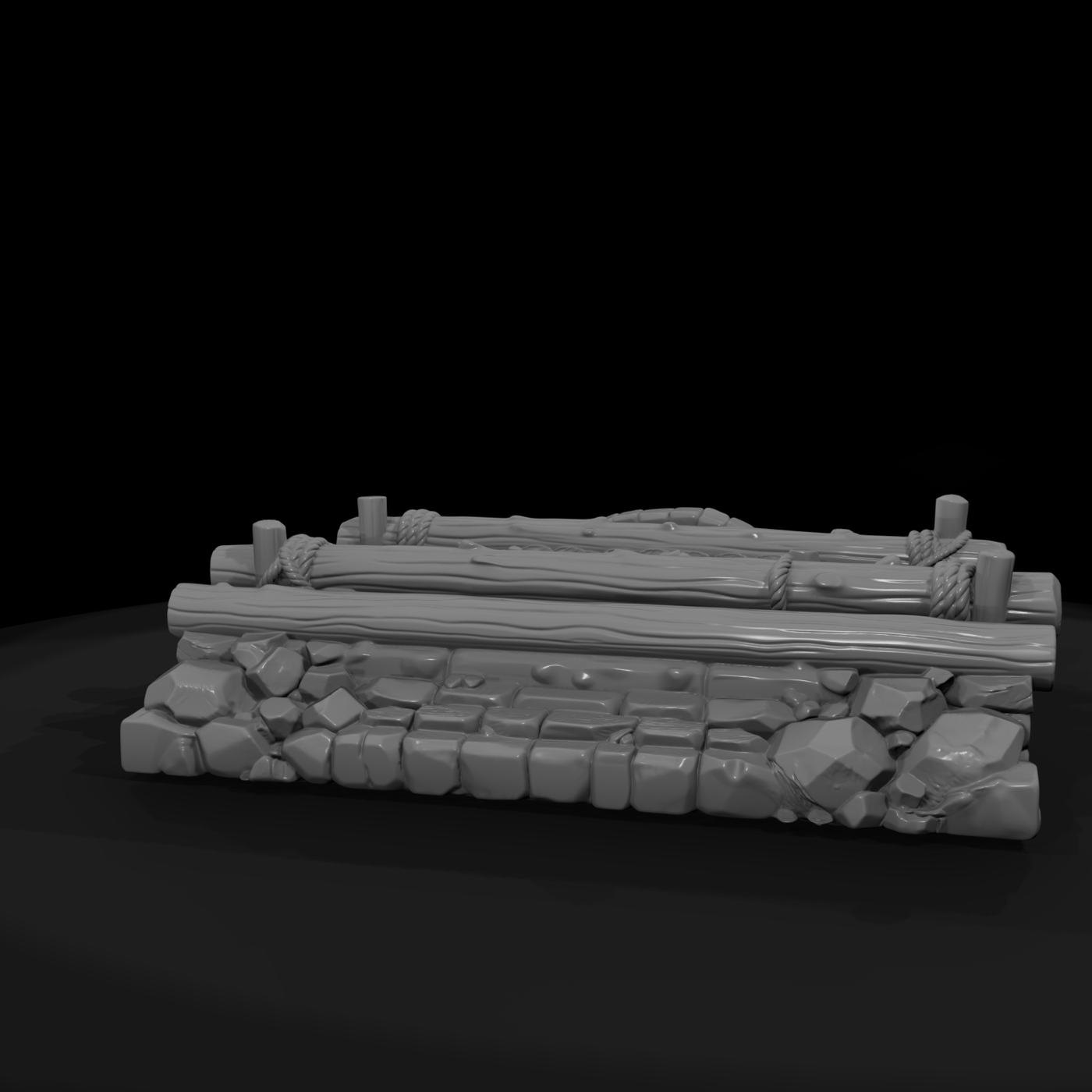 Rustic Log and Stone Culvert Bridge