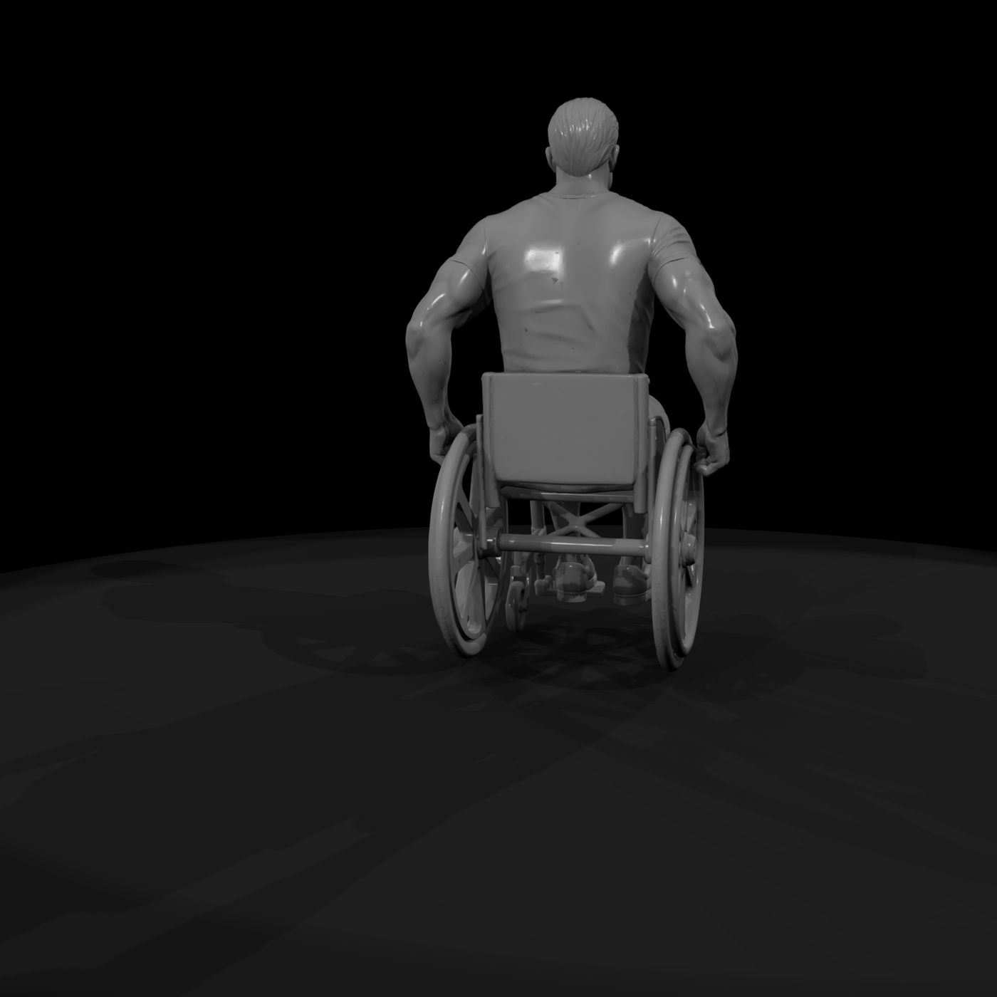 Man in a Manual Wheelchair