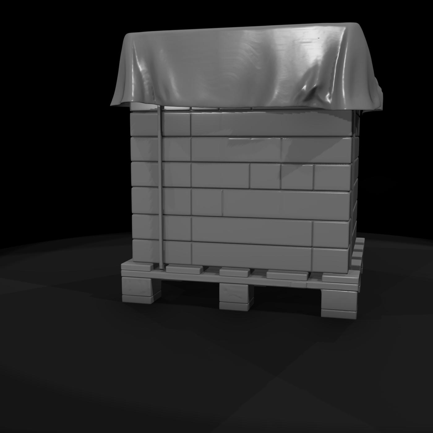 Concrete Brick Pallet Stack