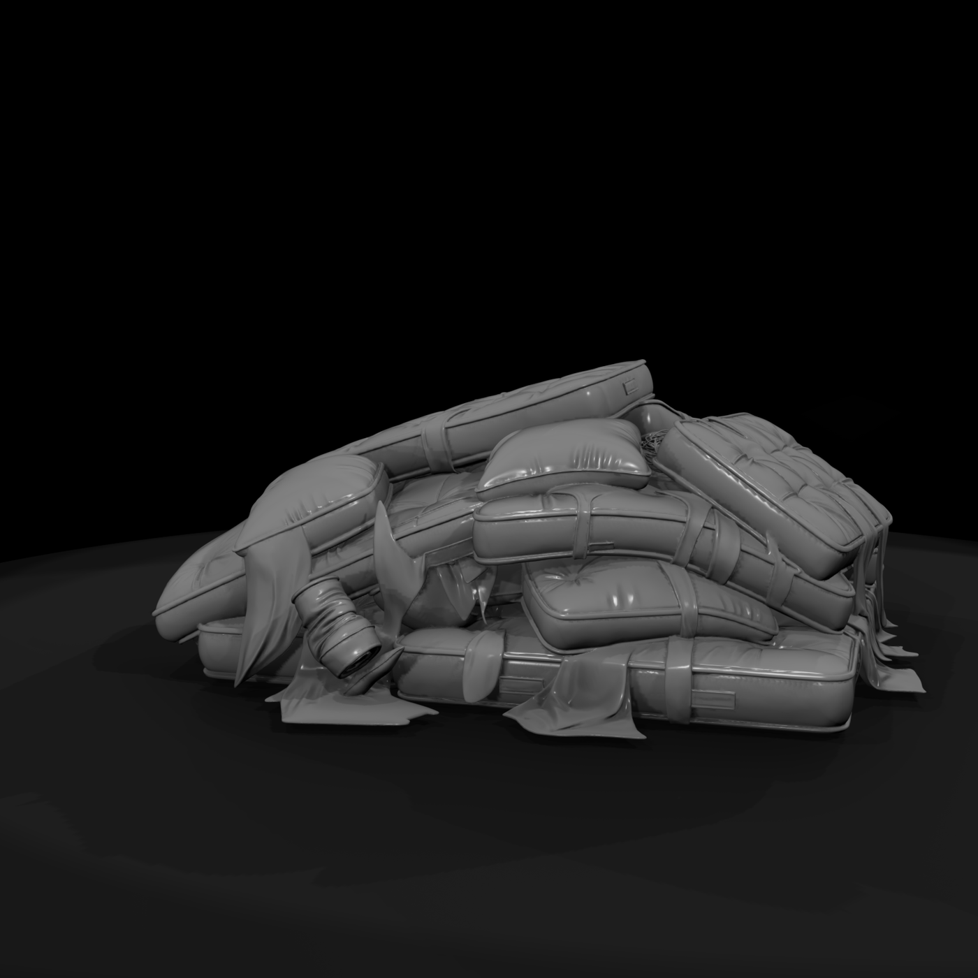 Stacked Worn Mattresses