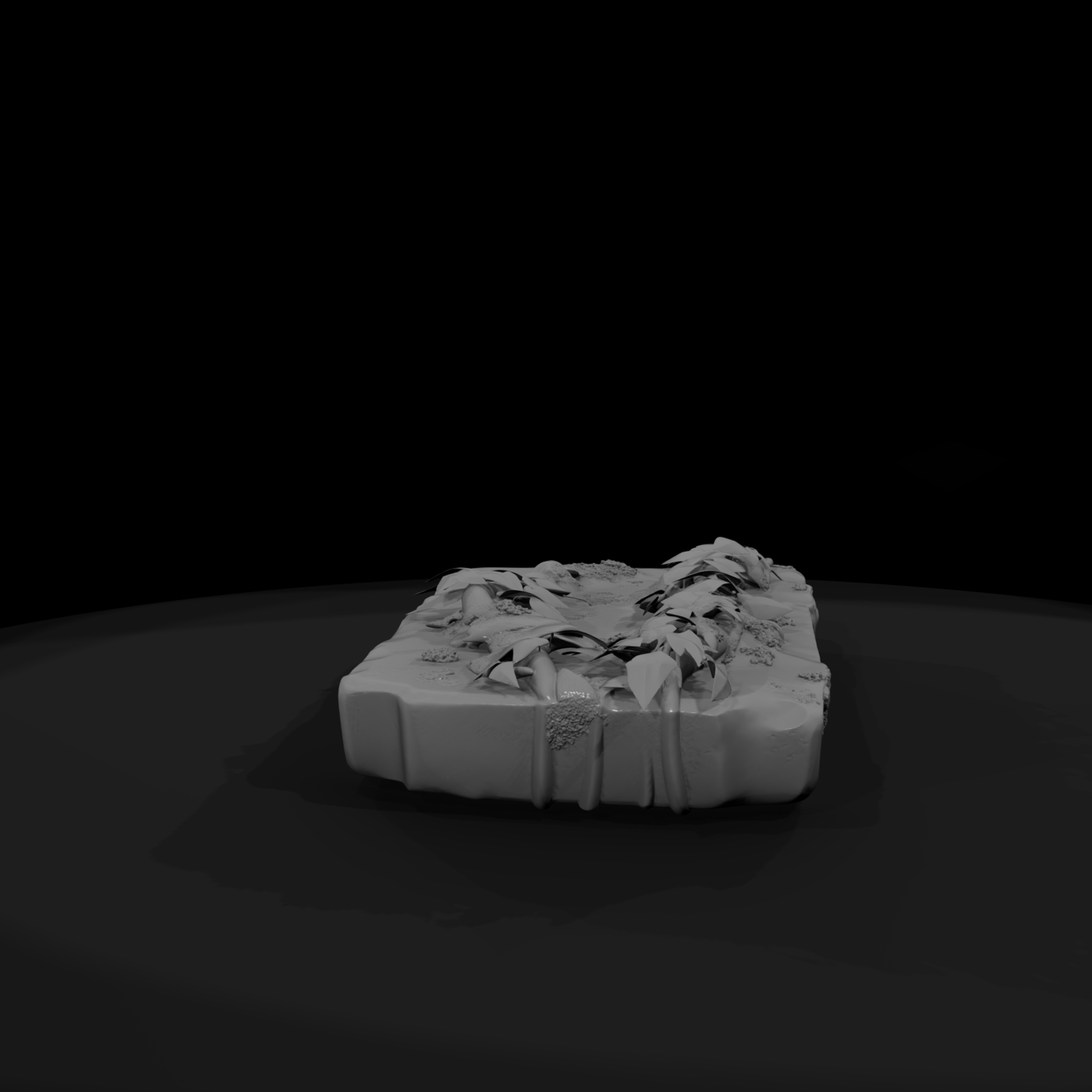 Overgrown Weathered Grave Slab