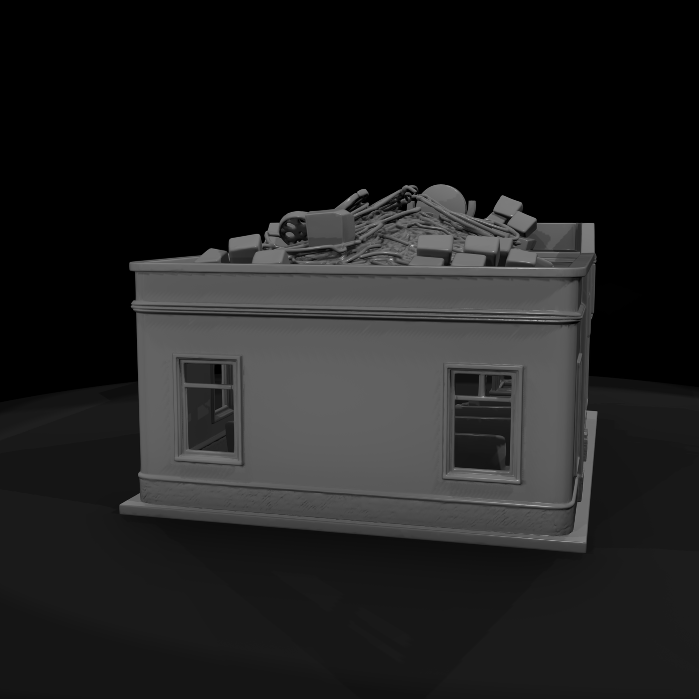 Ruined Art Deco Cinema Facade