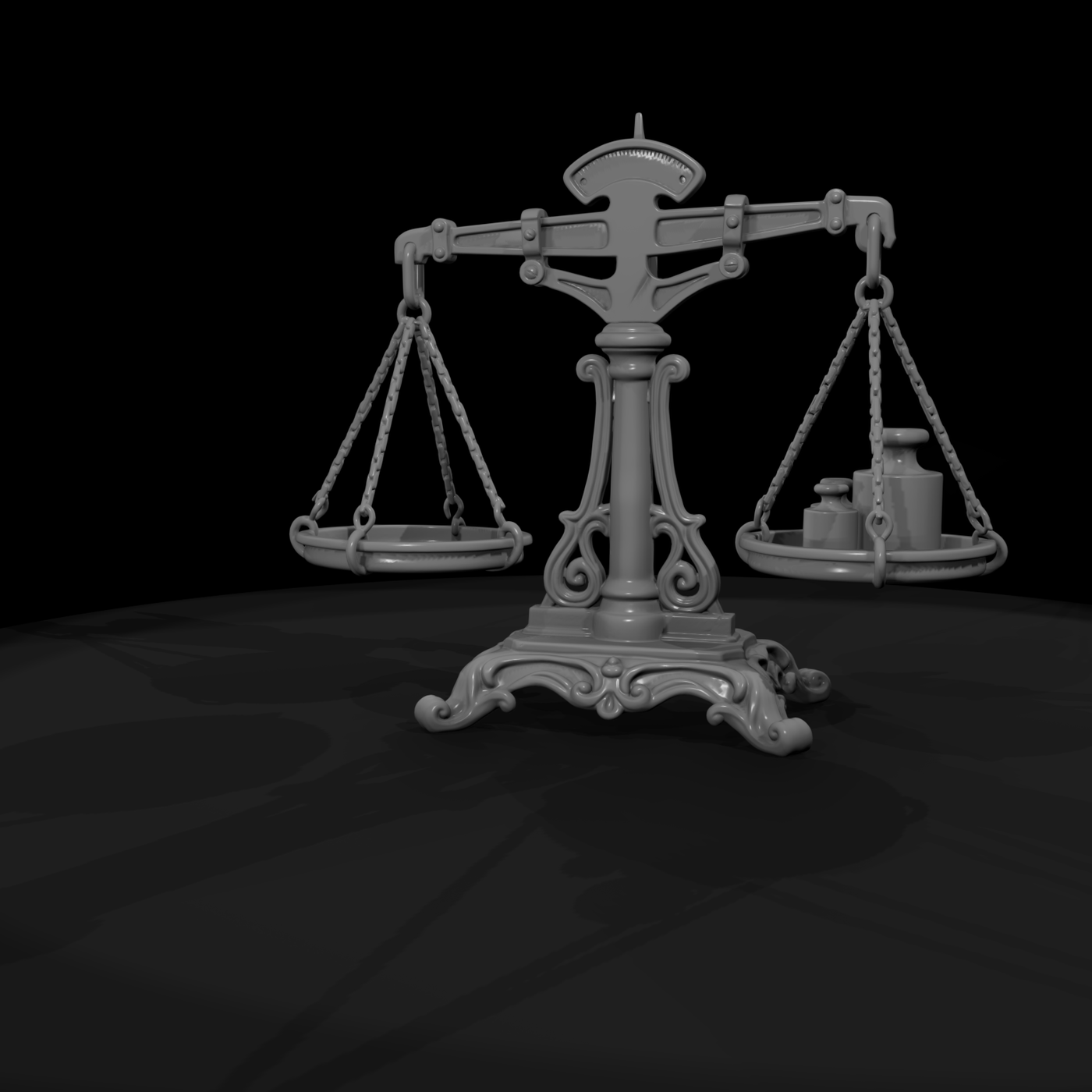 Balance Scale with Gold Weights