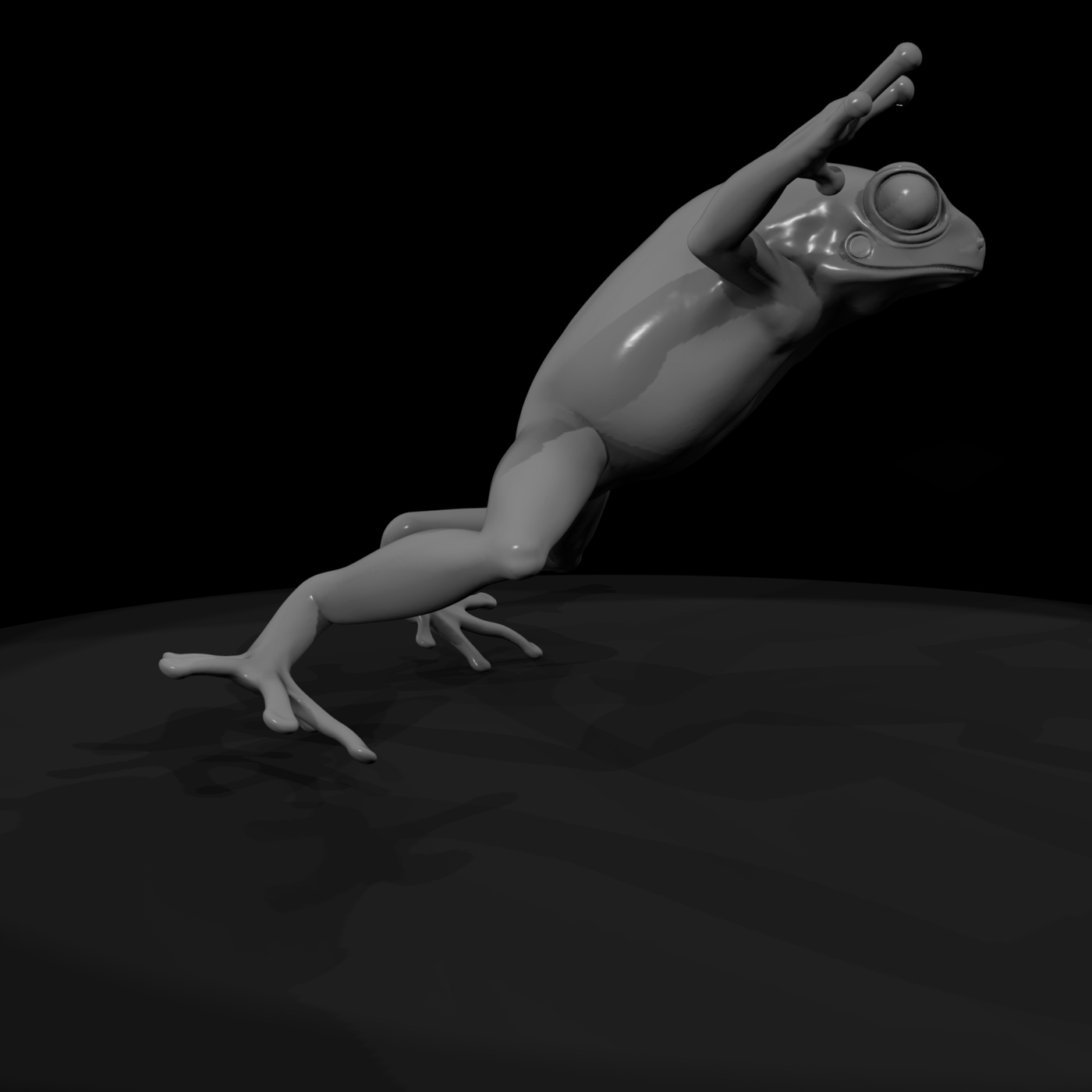 Stylized Frog Sculpture — Accent