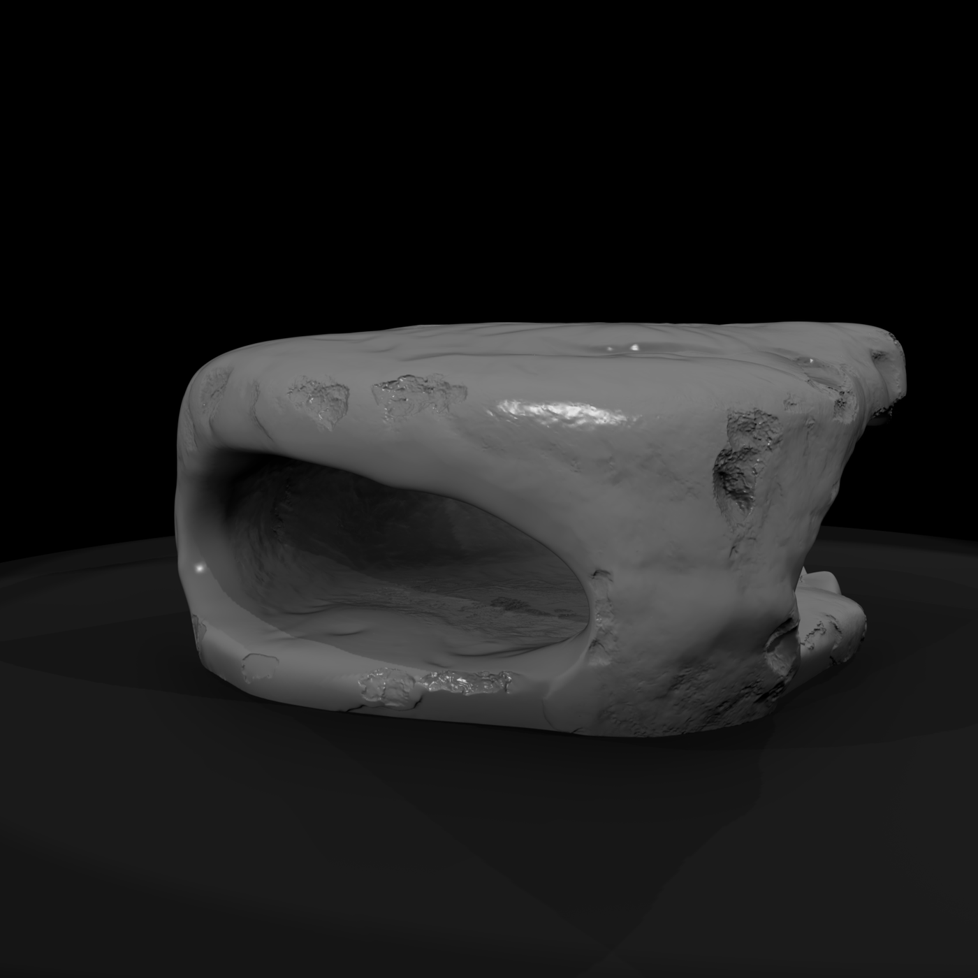 Realistic Weathered Hollow Rock Cave 3D Model Lyoo