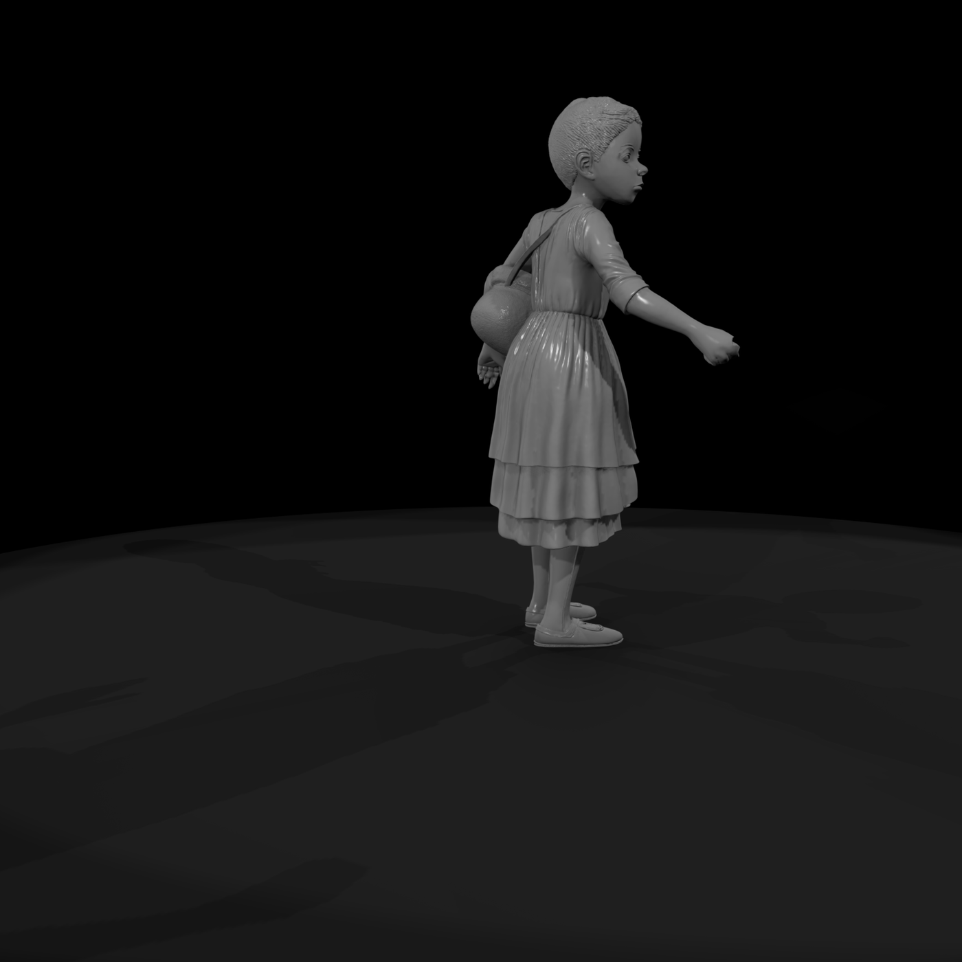 Stylized Peasant Girl Figurine