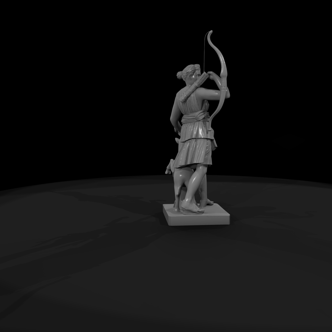 Neoclassical Artemis & Deer Statue