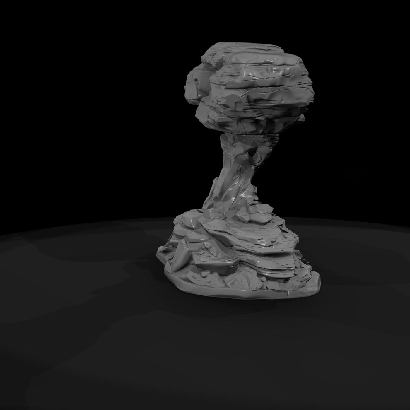 Glowing Crystal Rock Outcrop