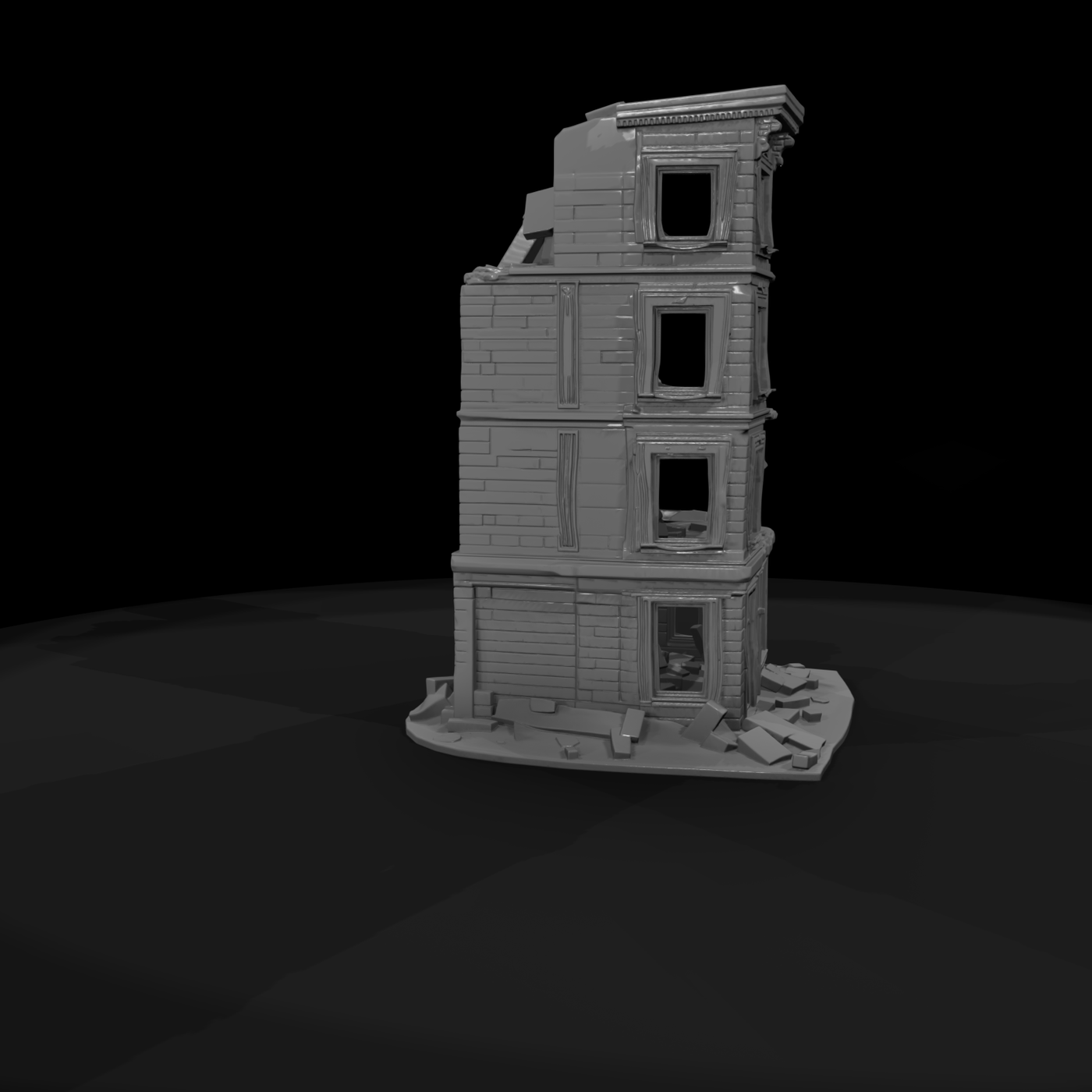 Ruined Brick Townhouse — Detailed
