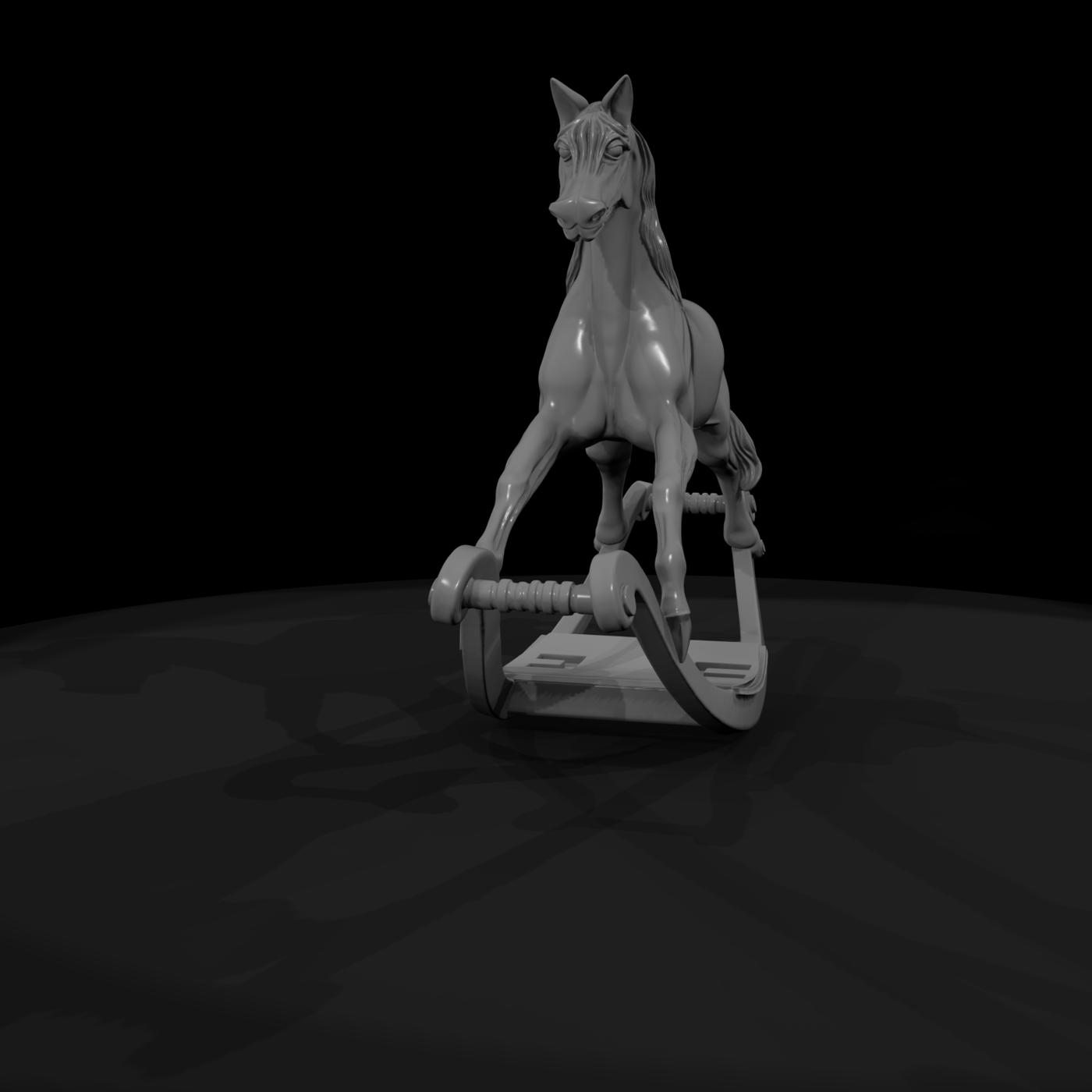Classic Rocking Horse — Nursery Dollhouse Prop