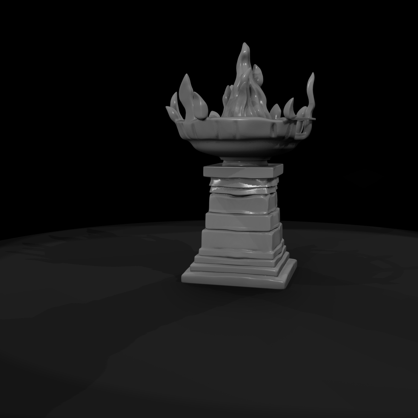 Ceremonial Brazier on Stone Pedestal
