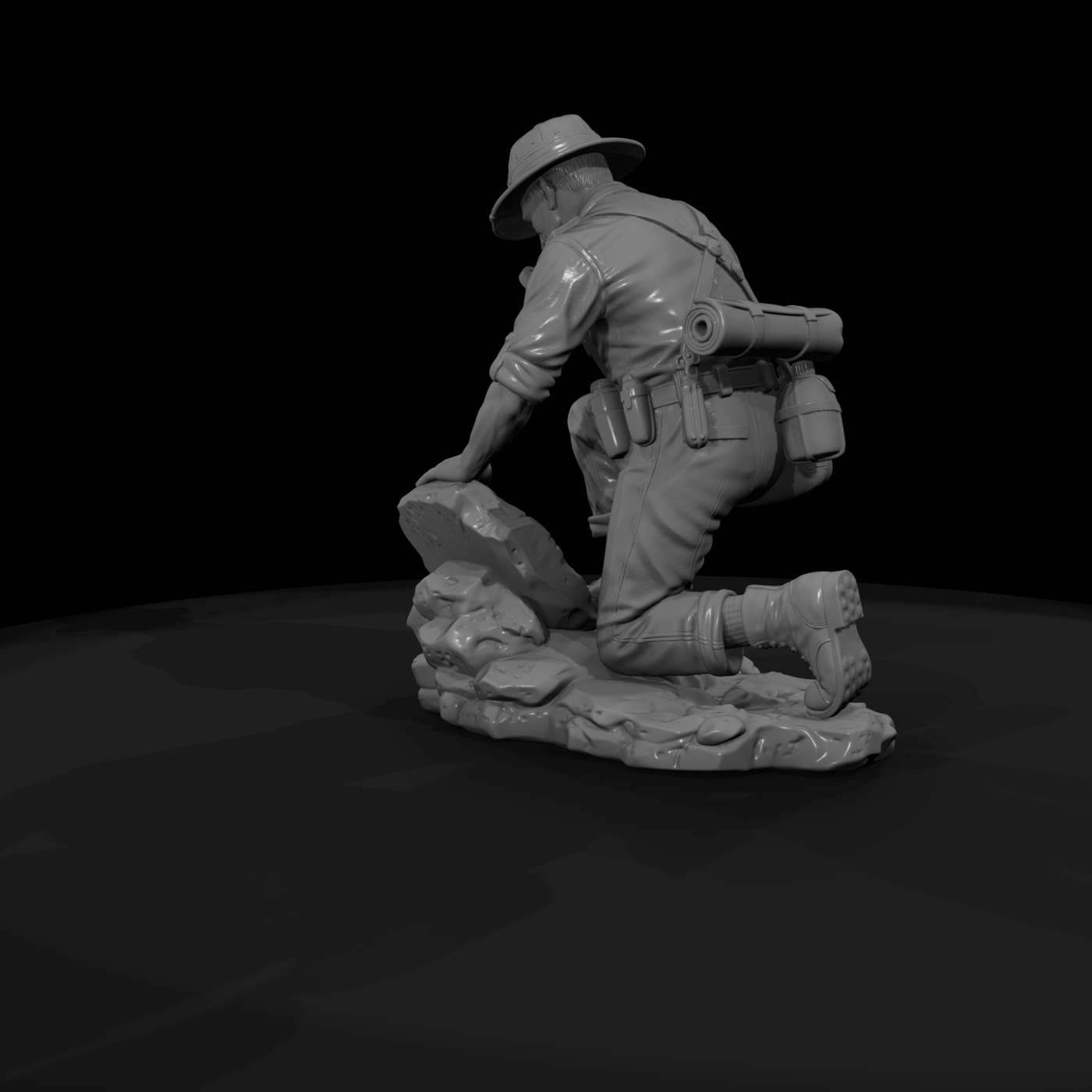 Pith-Helmet Explorer with Magnifier