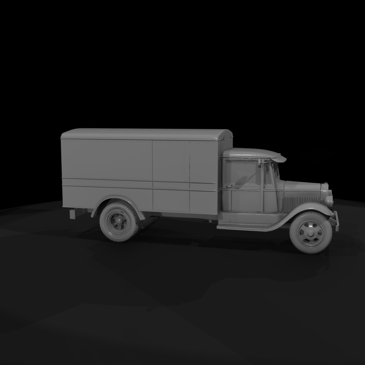 Classic Vintage Box Truck 3D Base Model Dbwfsrsz