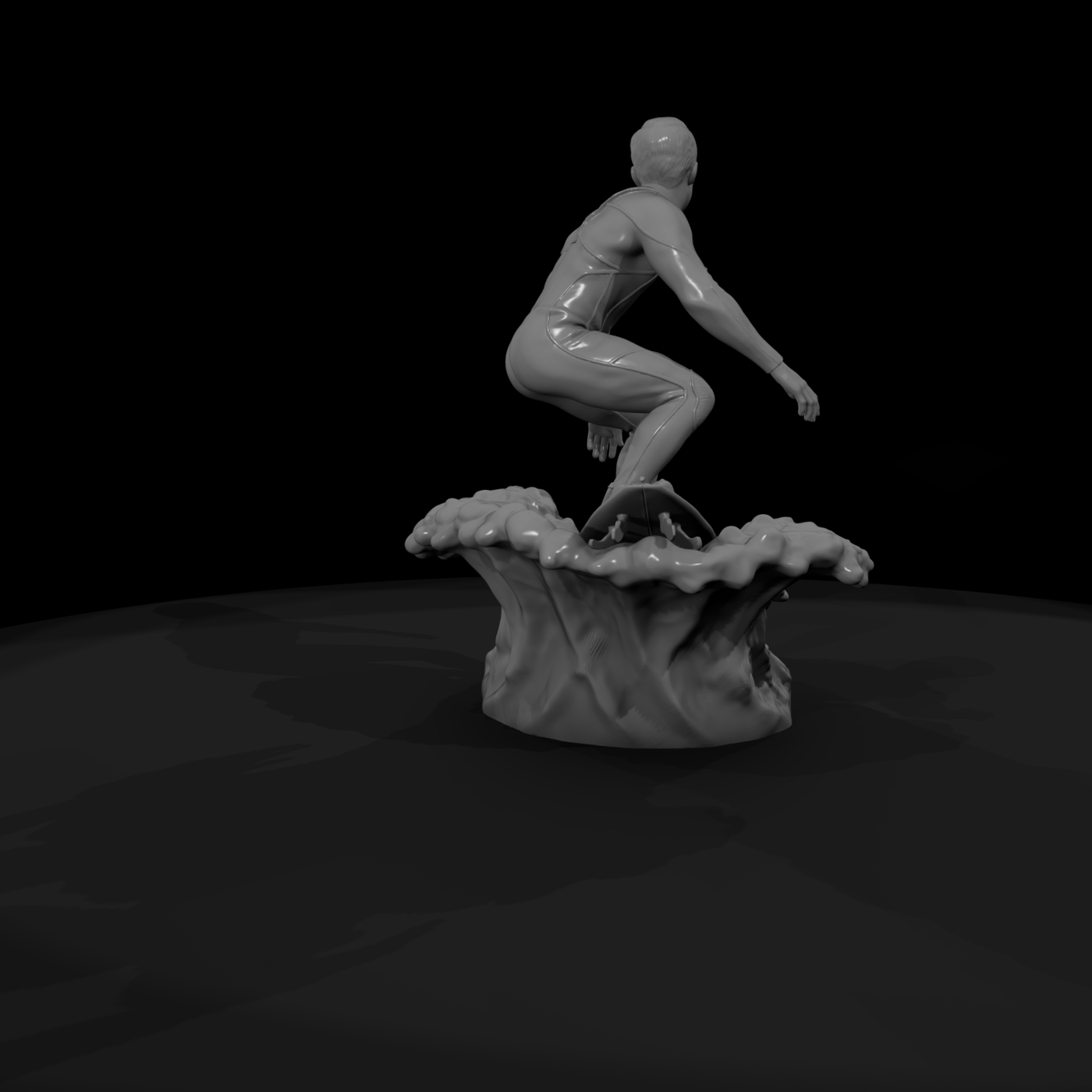 Surfer Riding a Wave