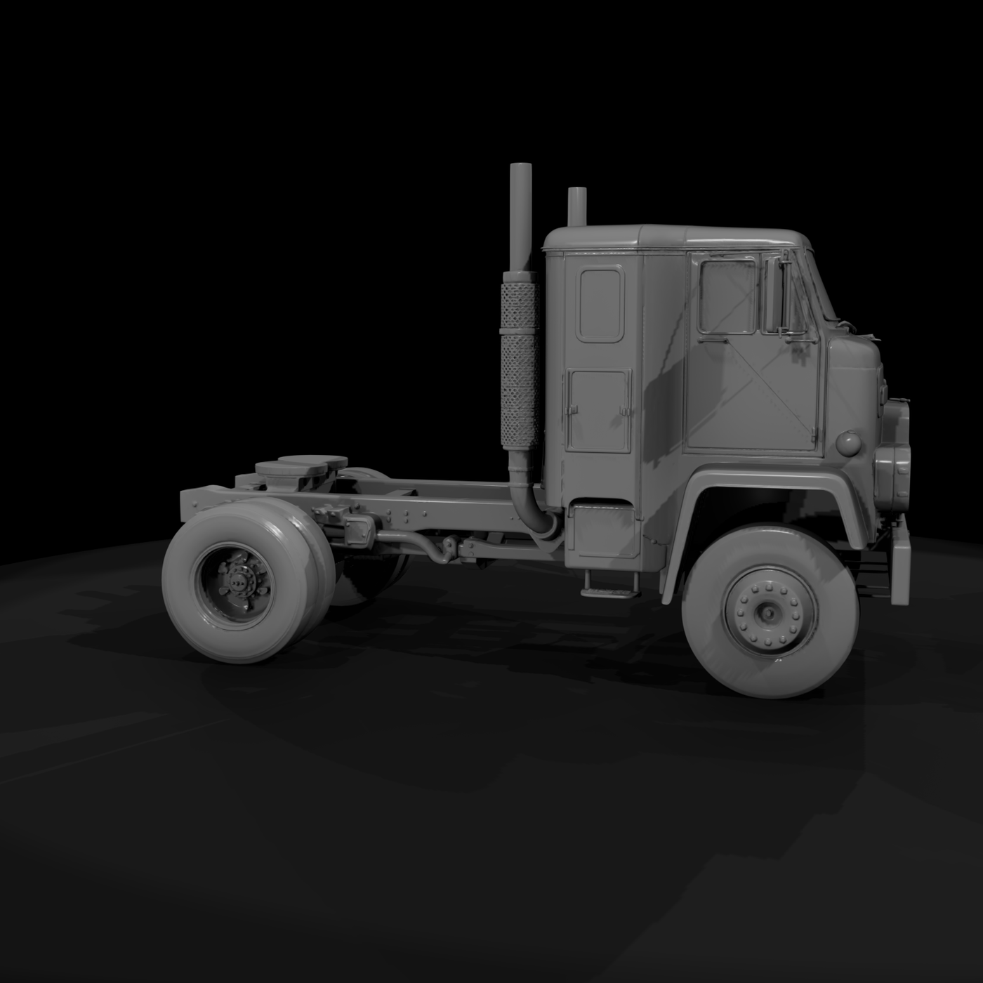 Vintage Cab-Over Semi Truck