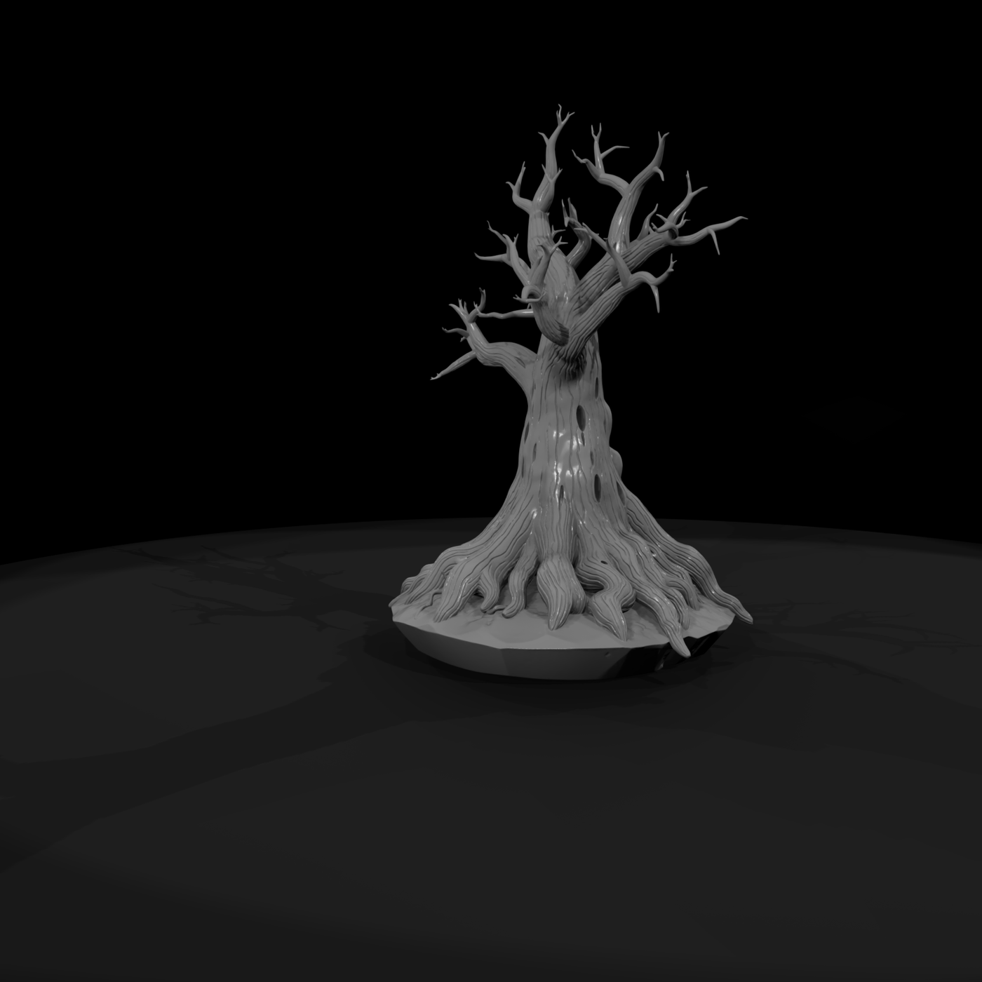 Stylized Gnarled Dead Tree — Fantasy Terrain