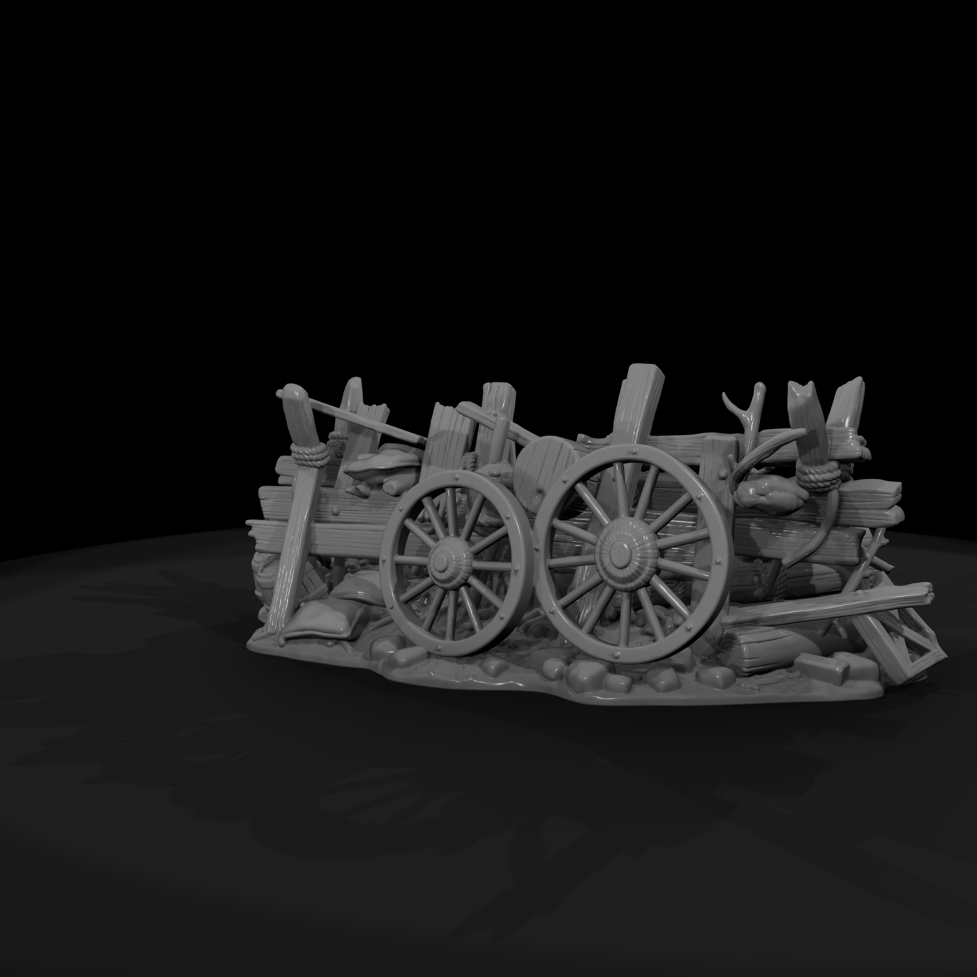 Improvised Wooden Street Barricade
