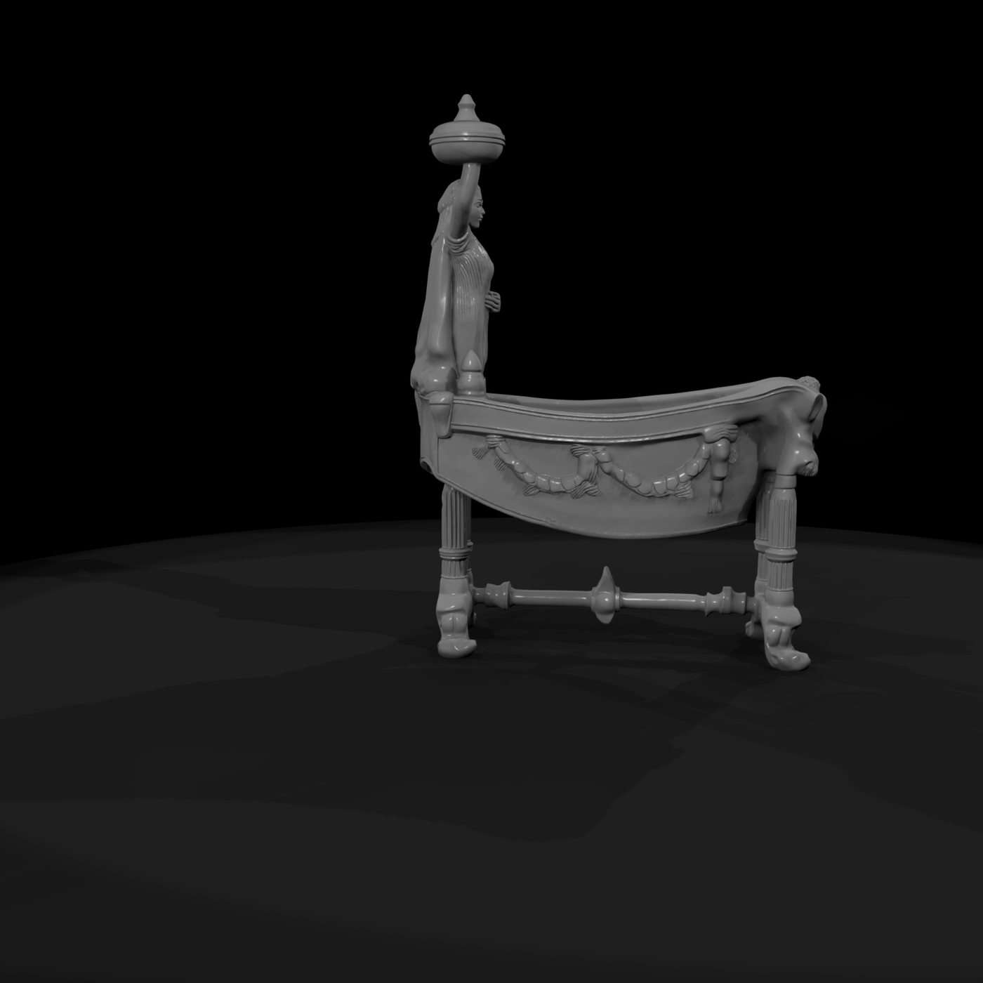 Neoclassical Ornate Infant Cradle — Crib