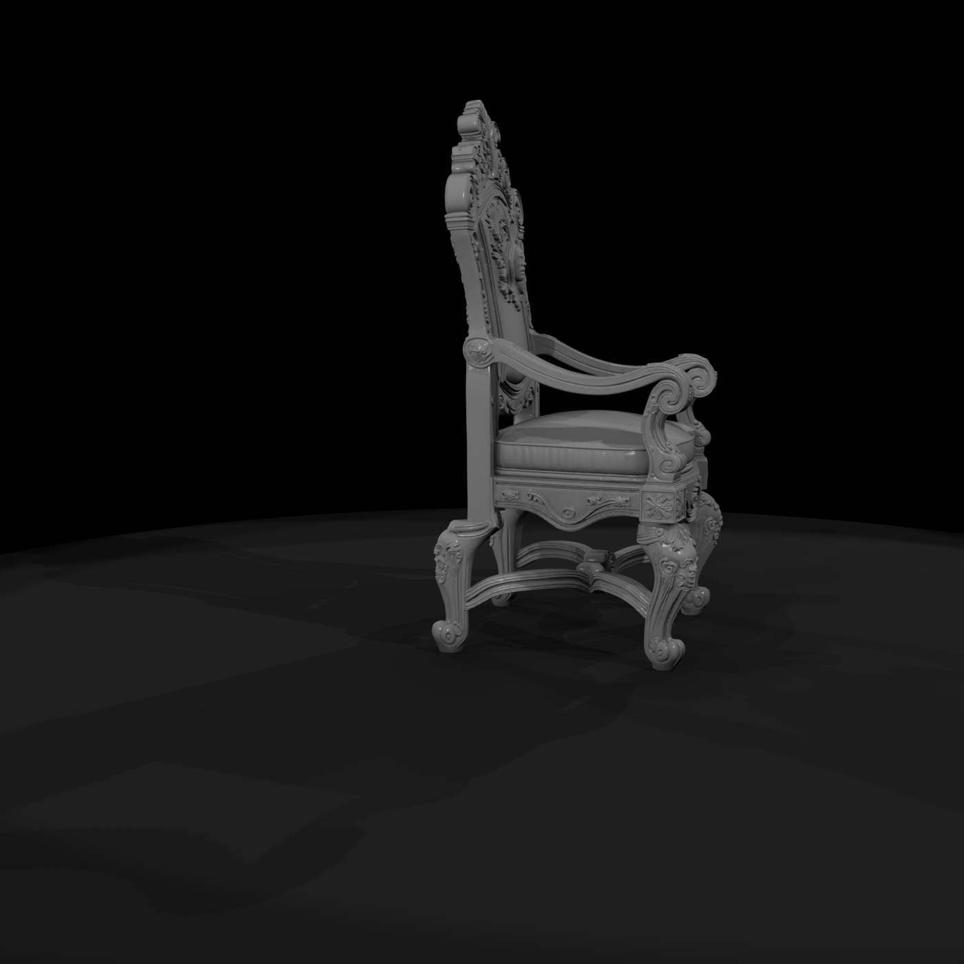 Baroque Throne Armchair — Ornate High-Back