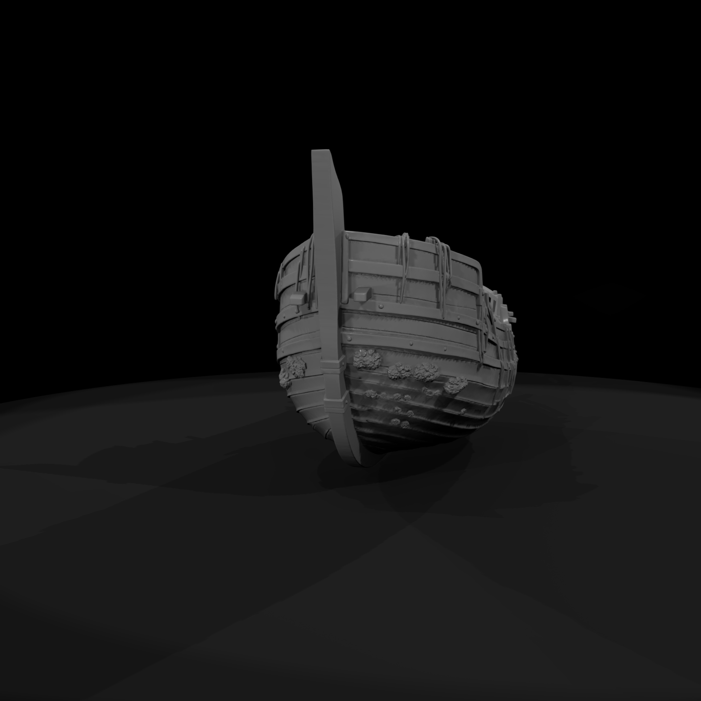 Weathered Medieval Ship Hull — Terrain Piece