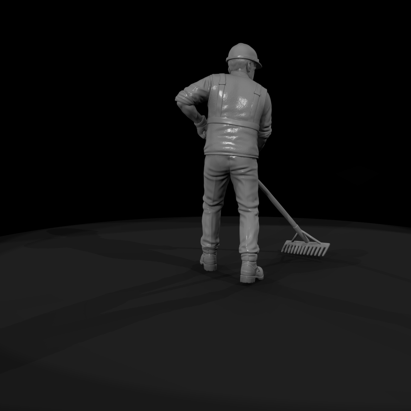 Asphalt Raker Road Worker