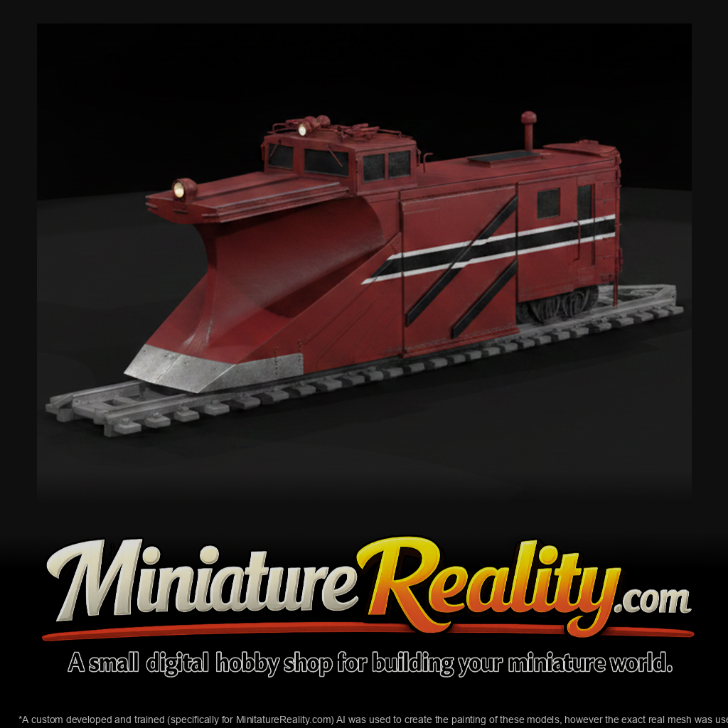 Canadian national snow plow miniature, three-quarter view
