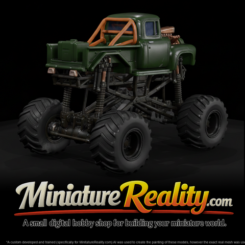 Monster Truck Sky High Hauler miniature, three-quarter view