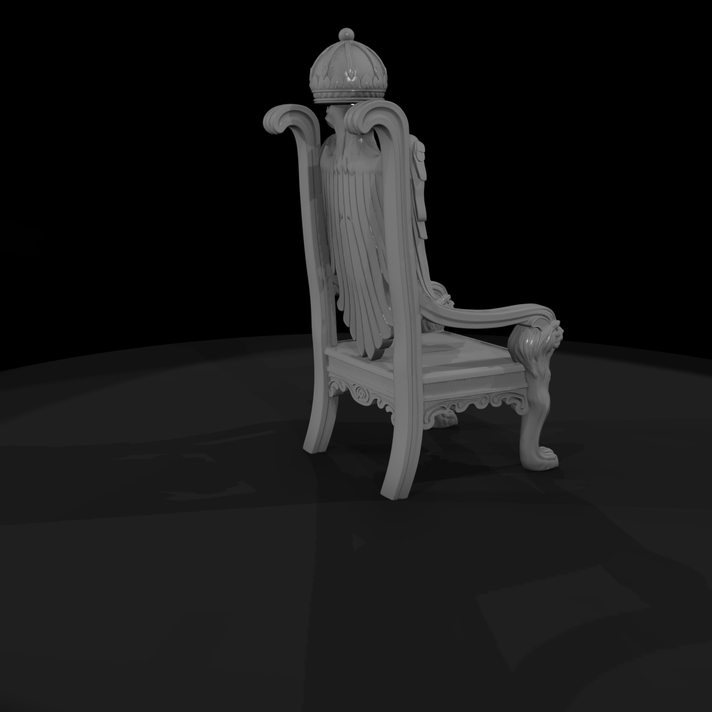 Carved Double-Headed Eagle Throne — Miniature Seat (HO/