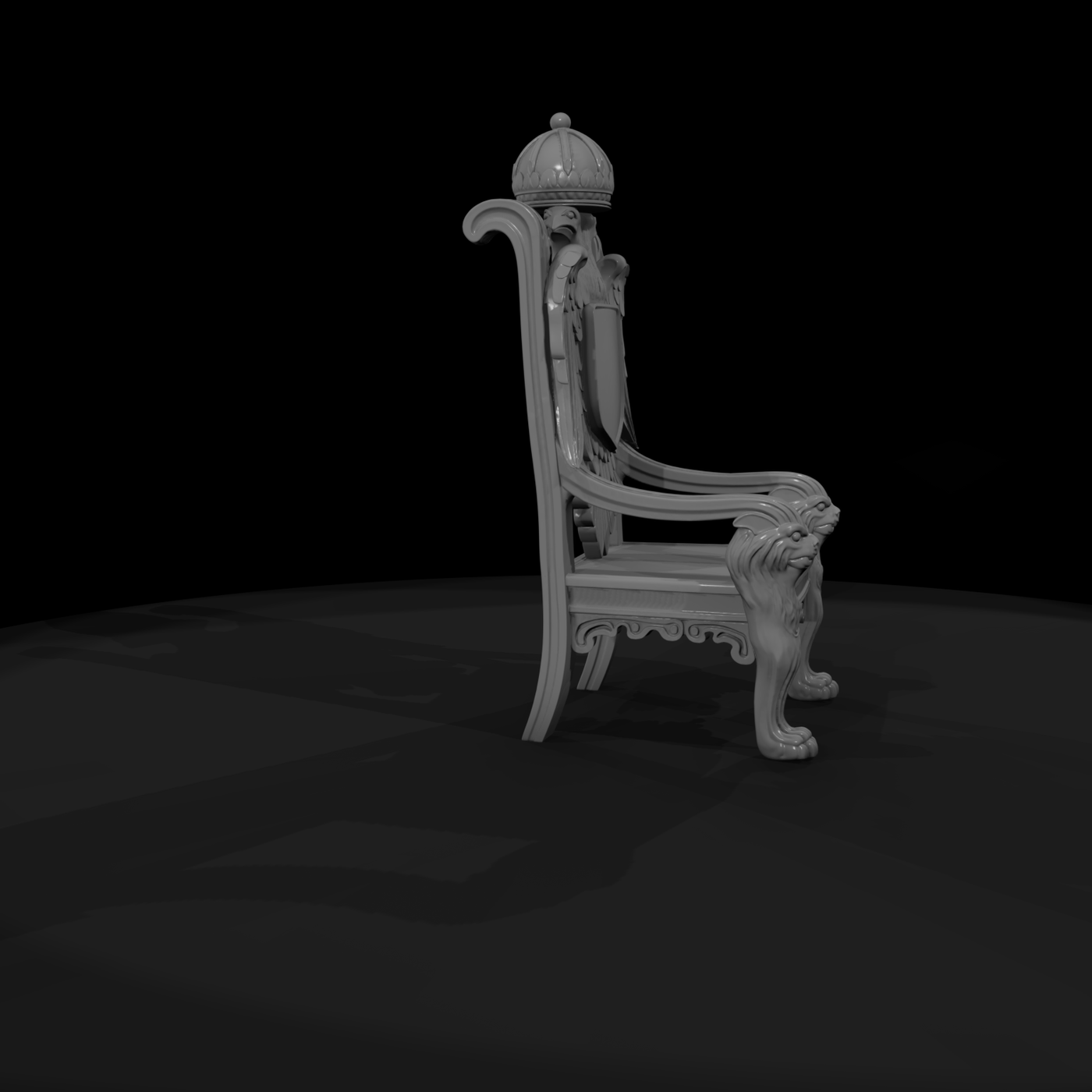 Carved Double-Headed Eagle Throne — Miniature Seat (HO/